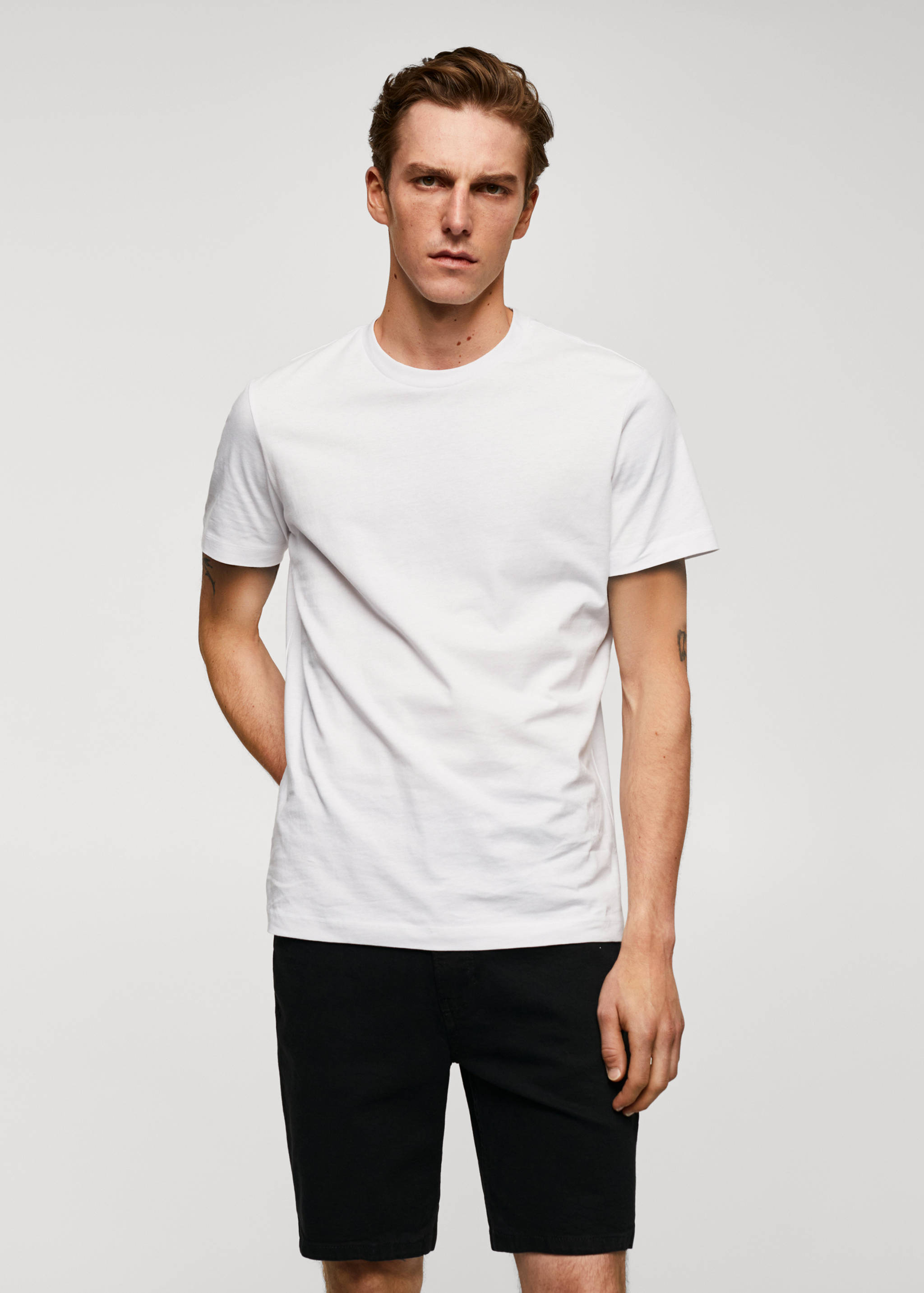 Basic cotton stretch t-shirt - Medium plane