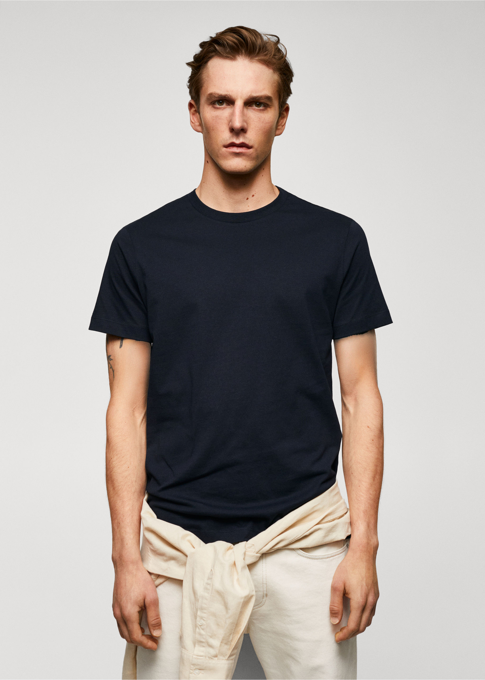 Basic cotton stretch t-shirt - Medium plane