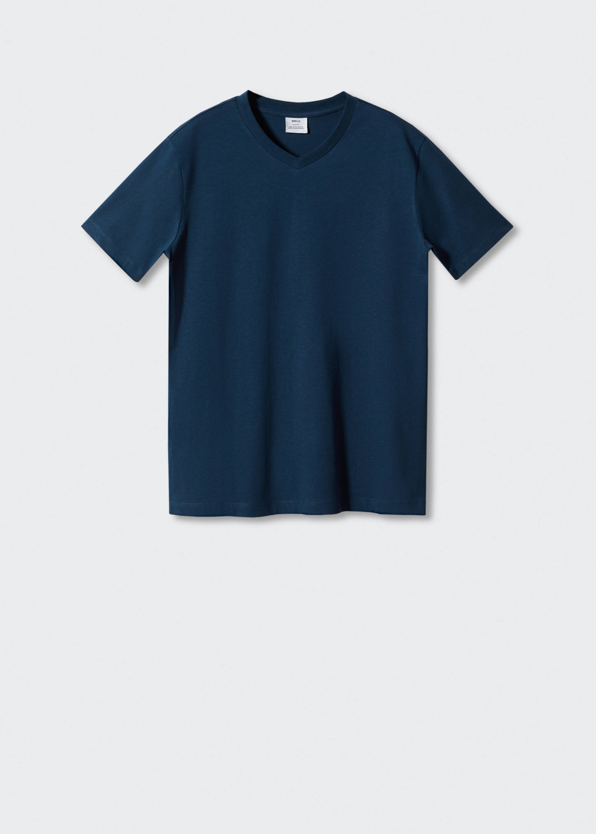Bavlněné tričko basic s výstřihem do V - Zboží bez modelu
