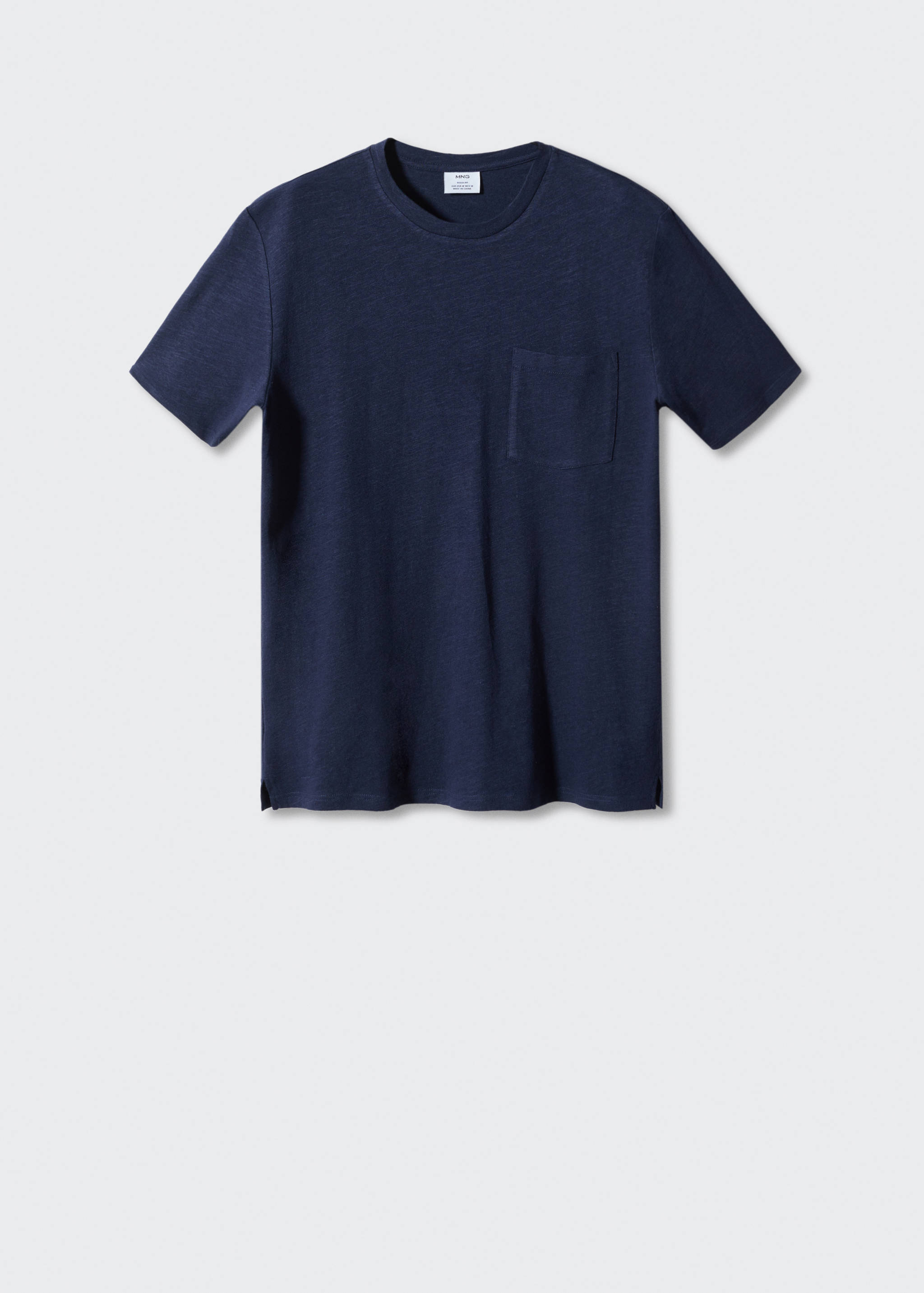 T-Shirt aus Baumwoll-Leinen-Gemisch mit Tasche - Artikel ohne Model