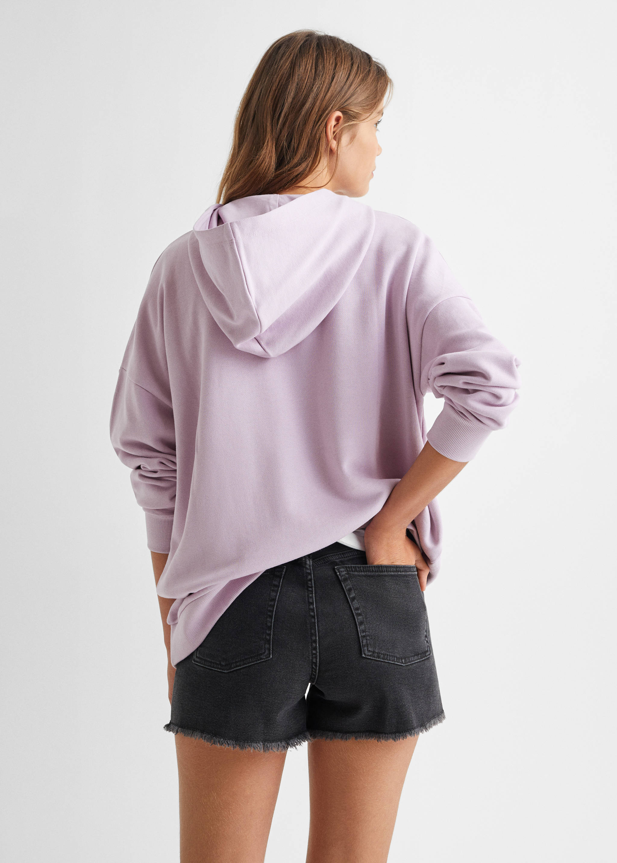 Sudadera estampada capucha - Reverso del artículo