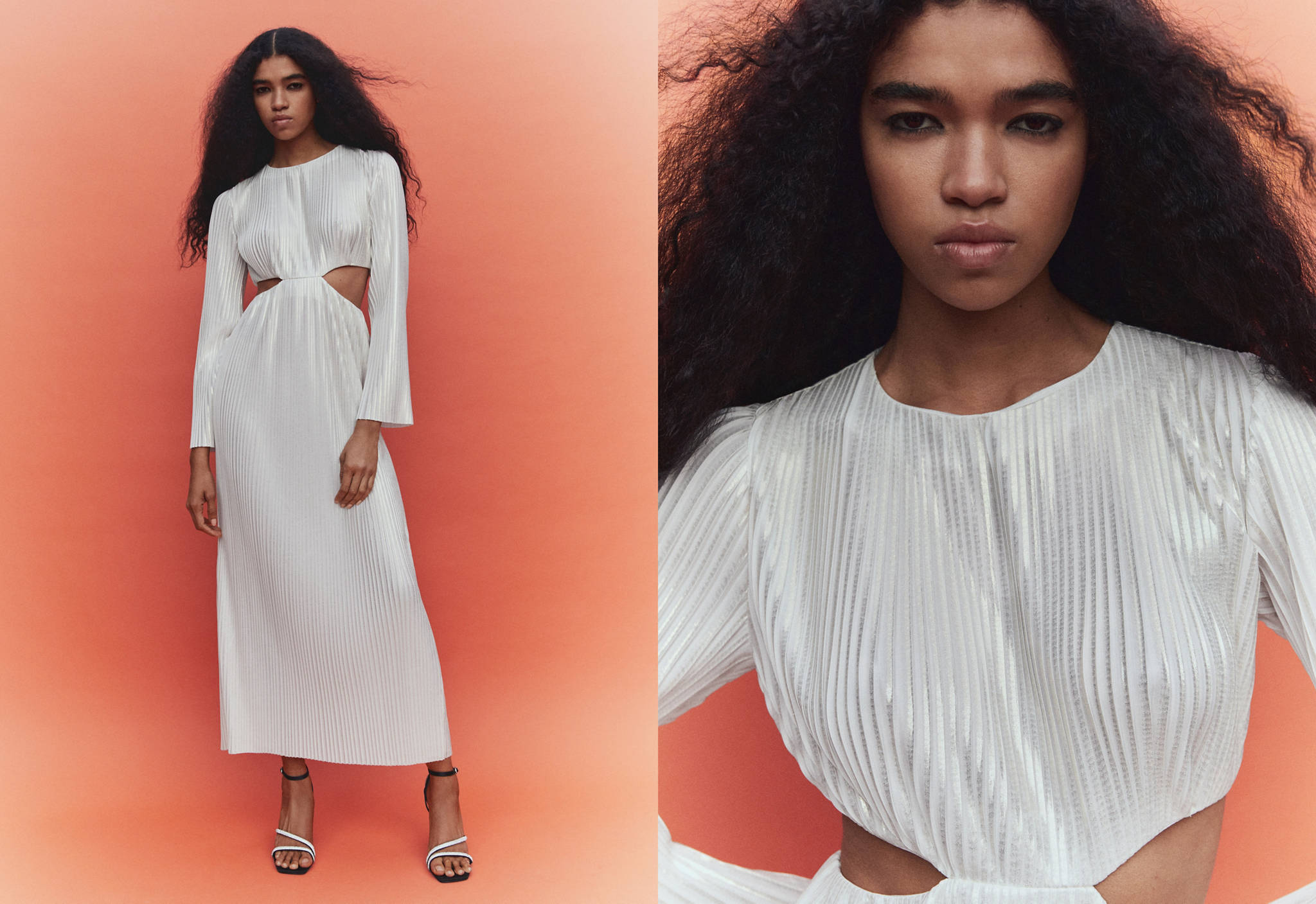 Pleated dress with slits - Panoramic plane