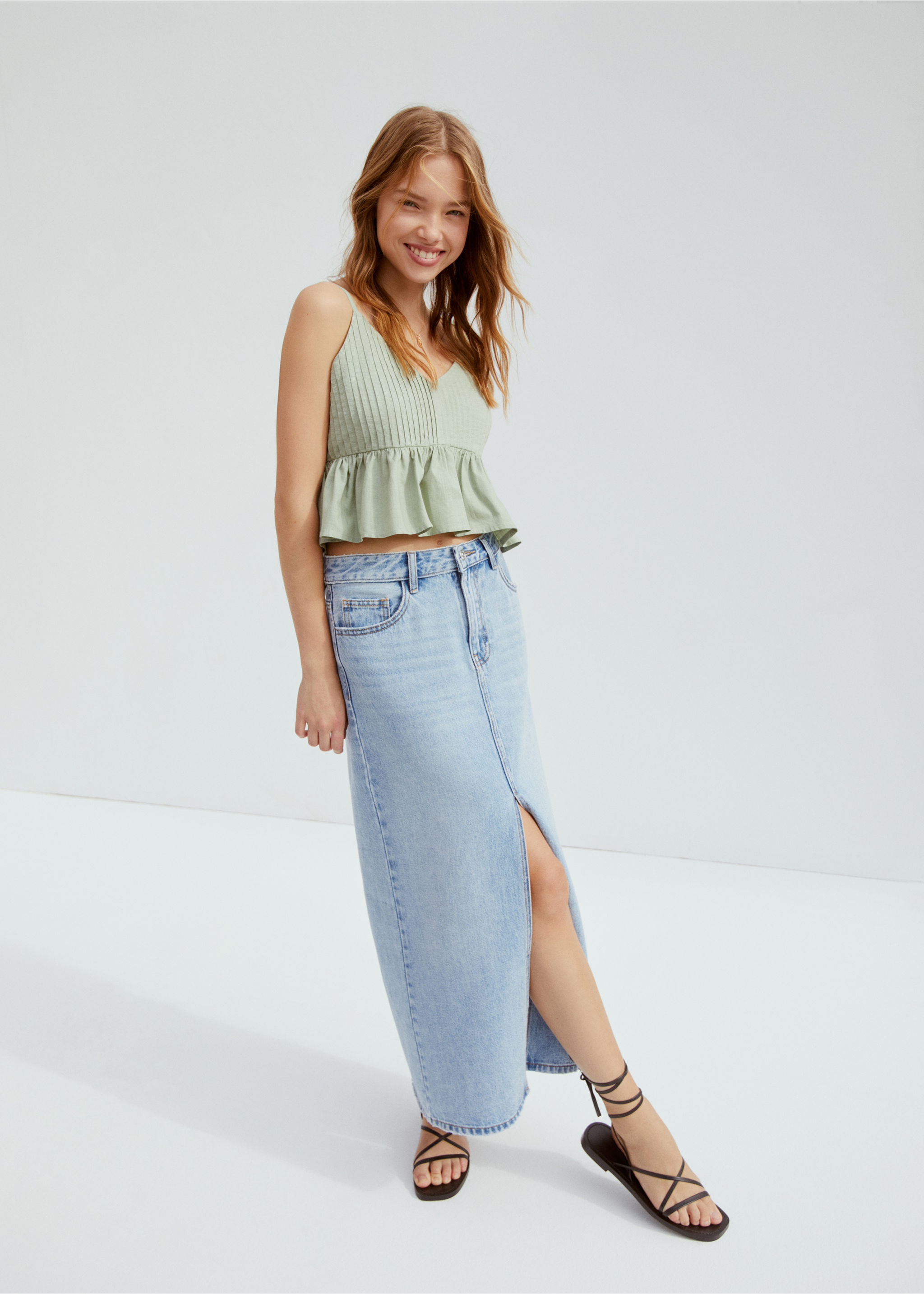 Slit denim skirt - Details of the article 5