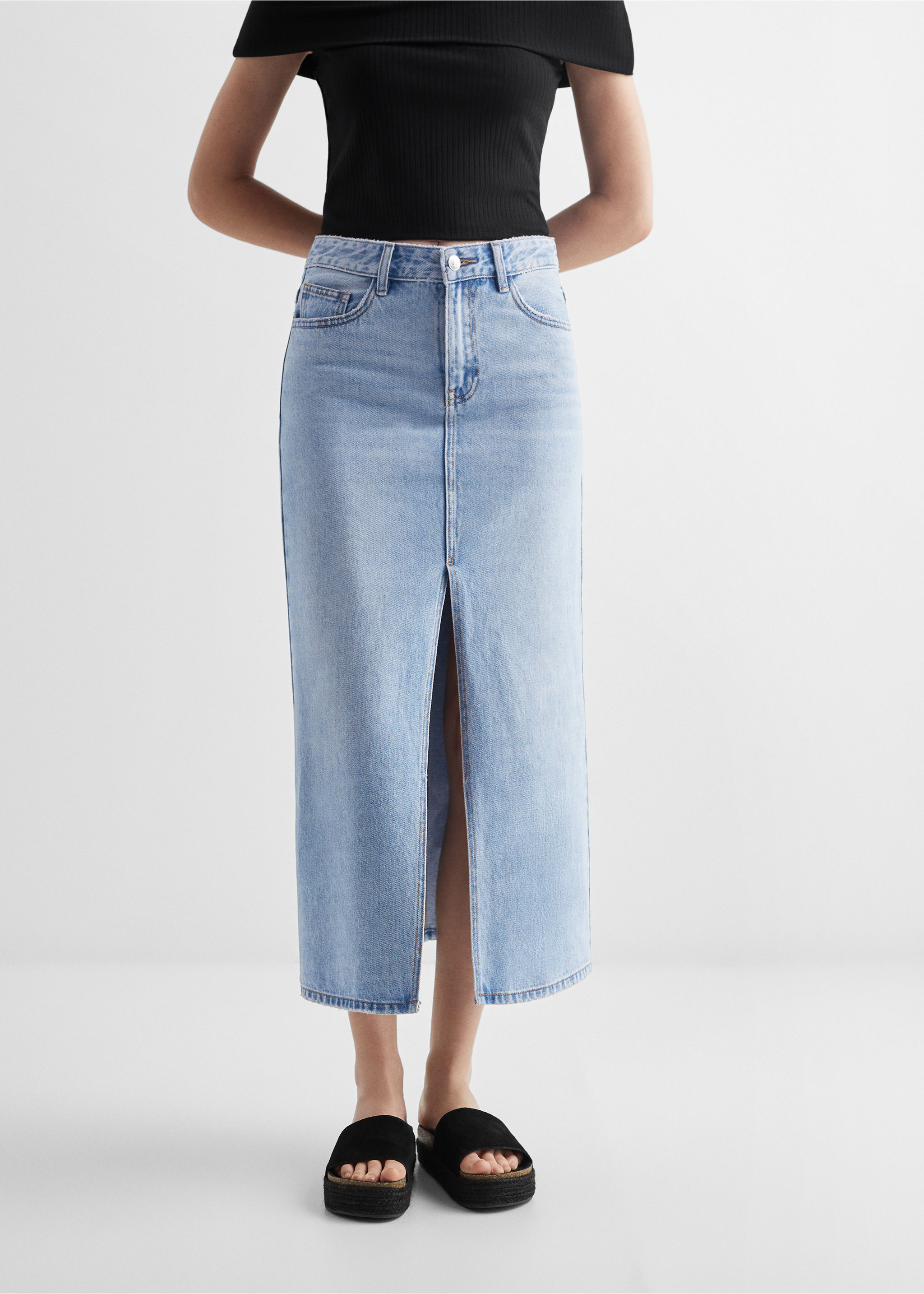Slit denim skirt - Details of the article 6