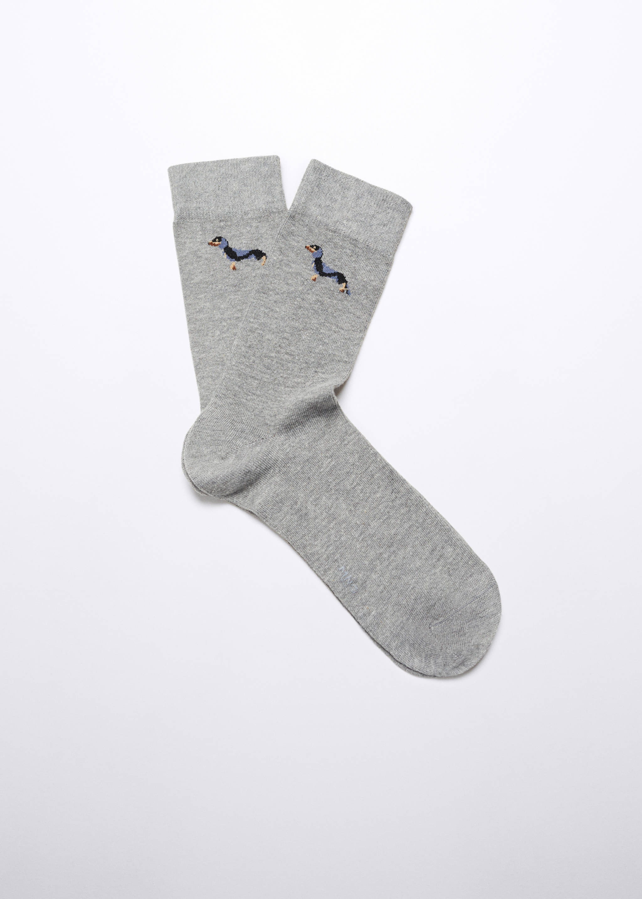 Chaussettes coton broderie chien - Article sans modèle
