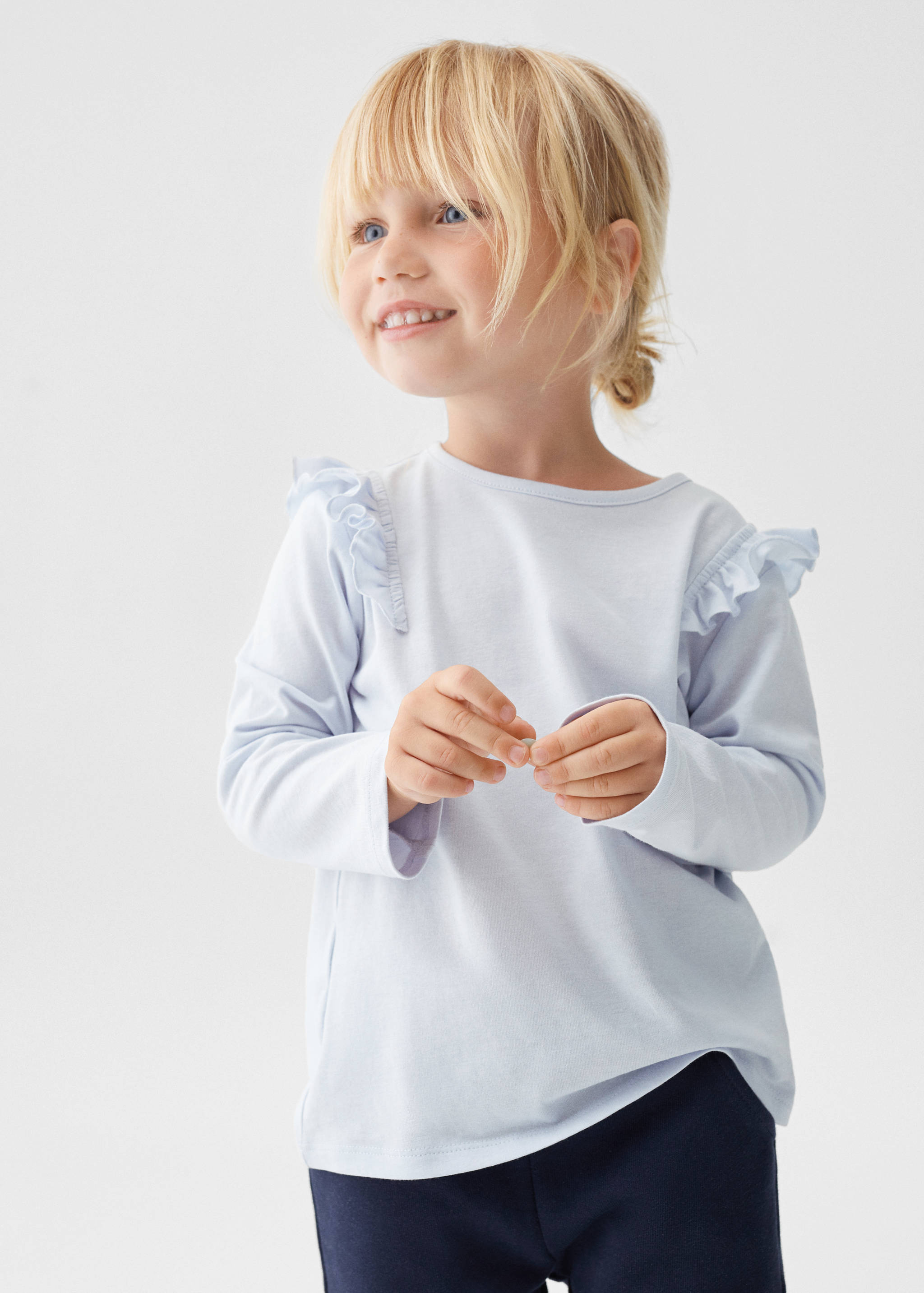 T-shirt manches longues volants - Plan moyen