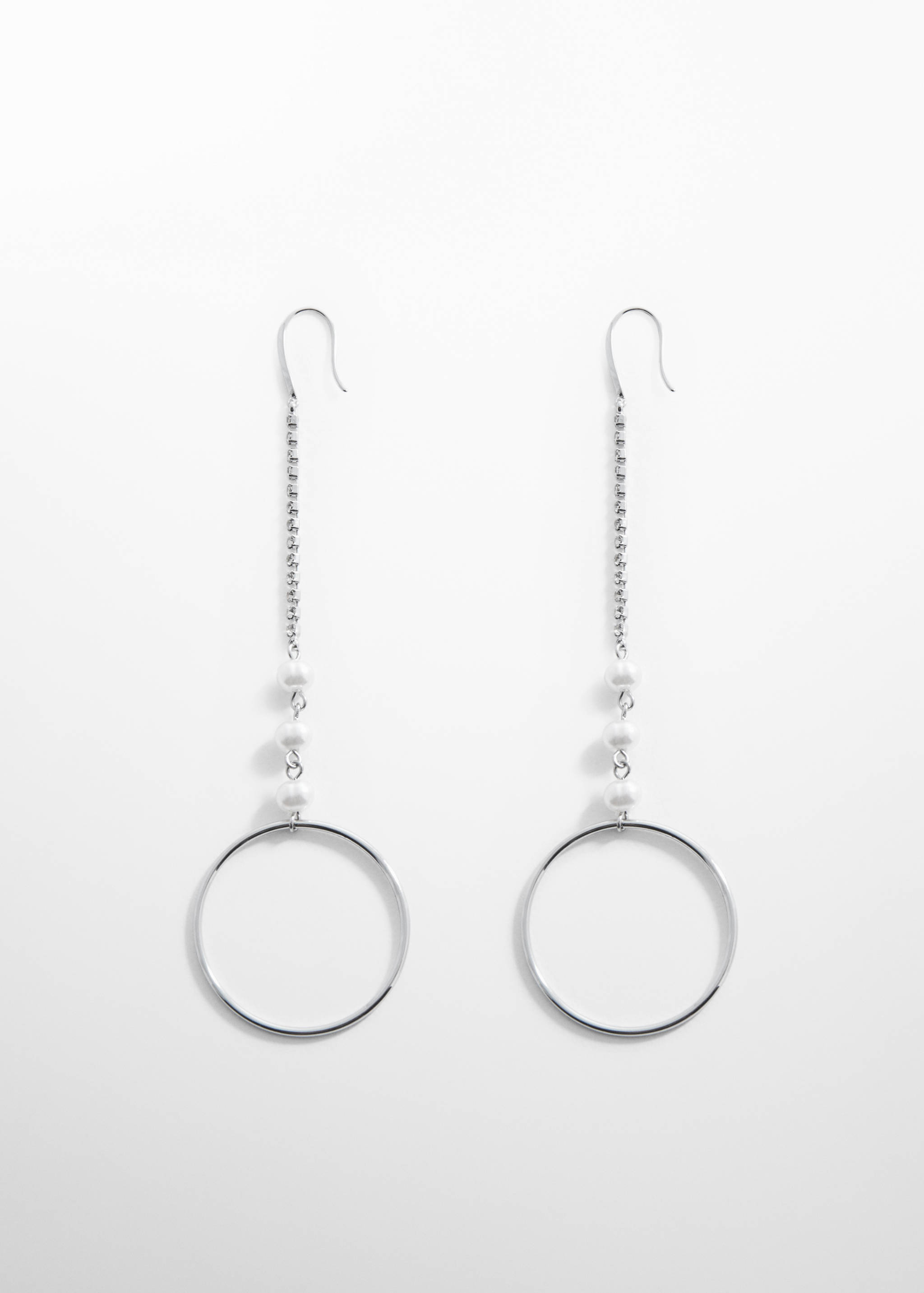 Rhinestone thread hoop earrings - Article without model