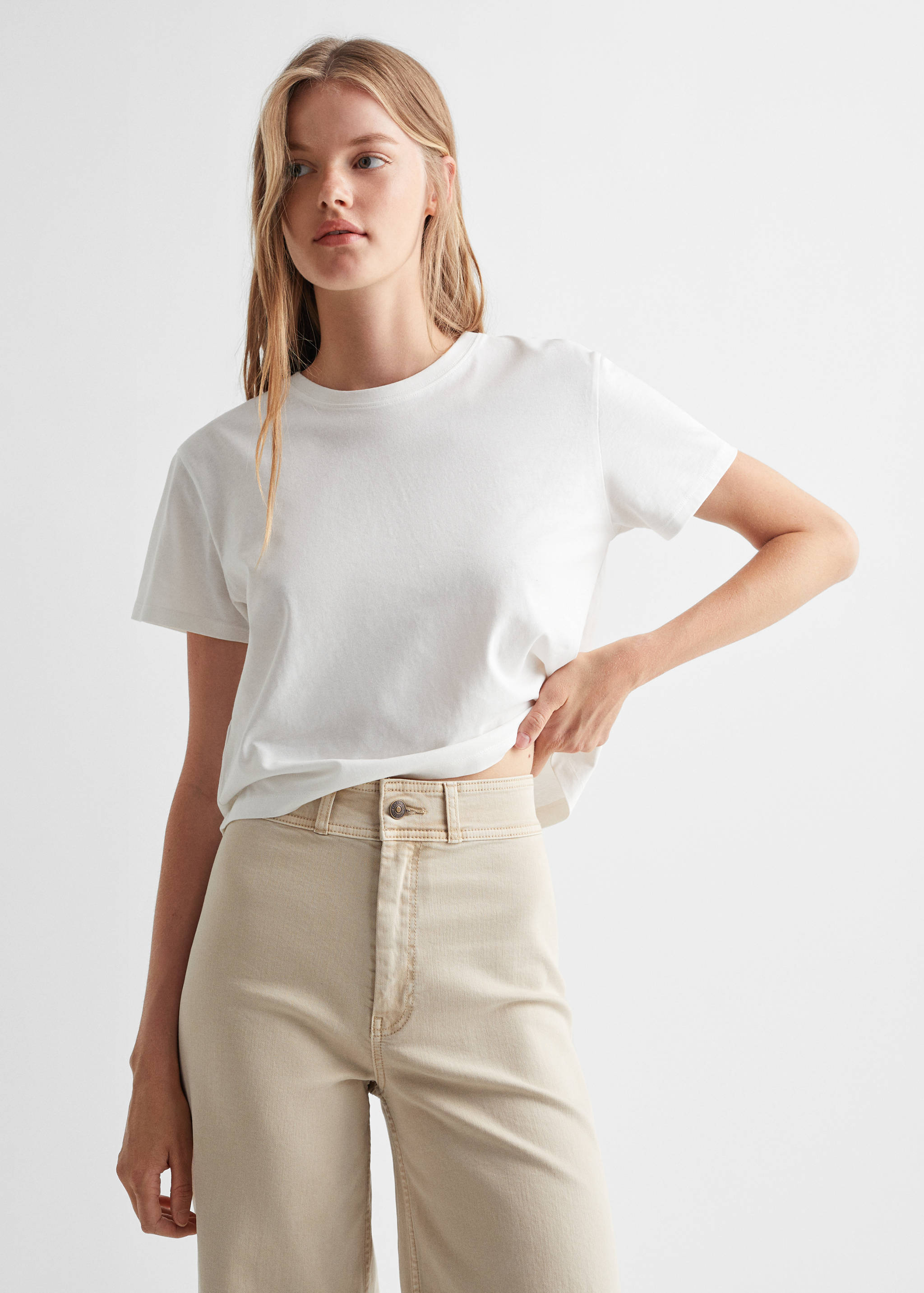 Jeans culotte mid-waist comfort - Medium plane