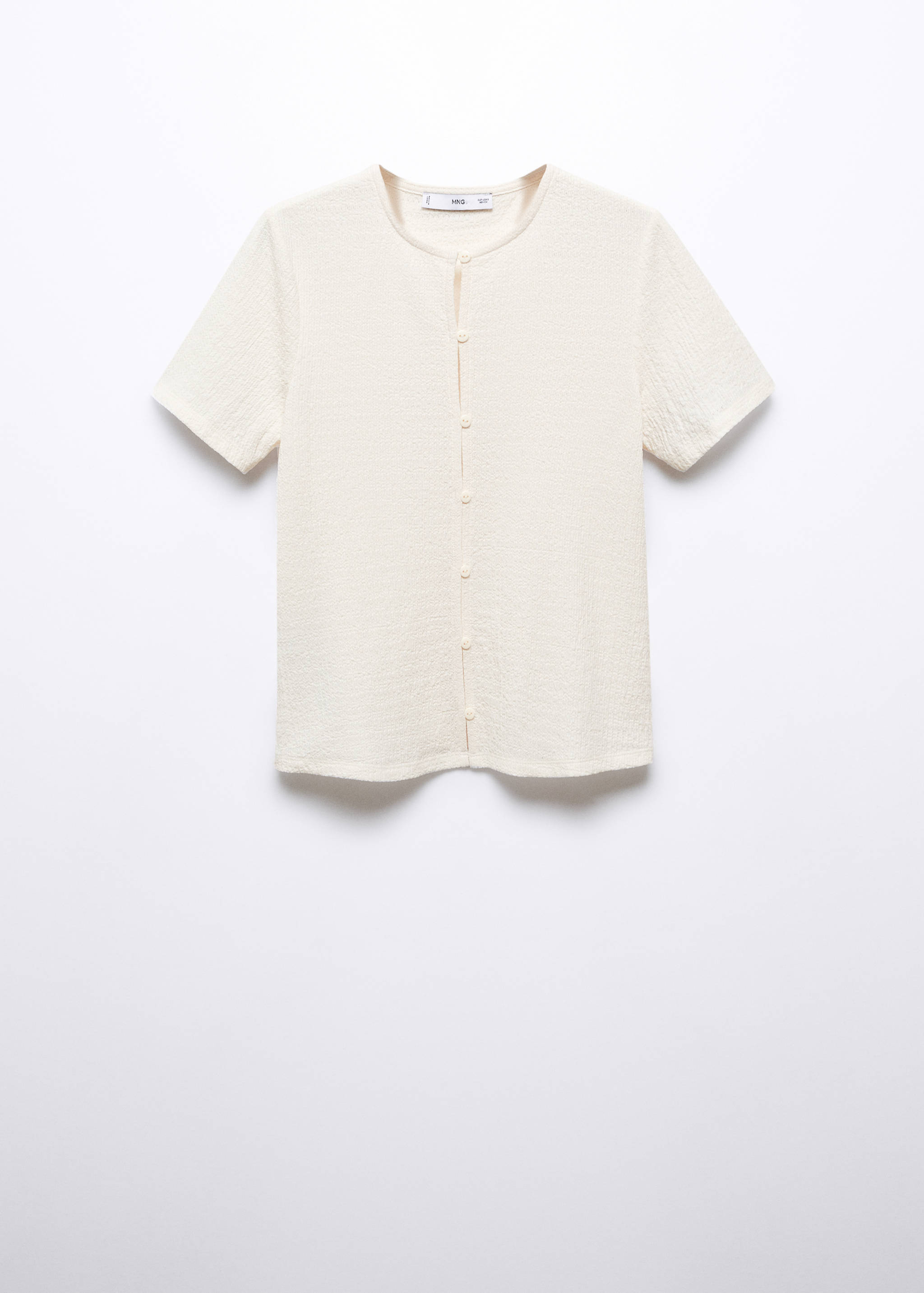Buttoned texture T-shirt - Article without model