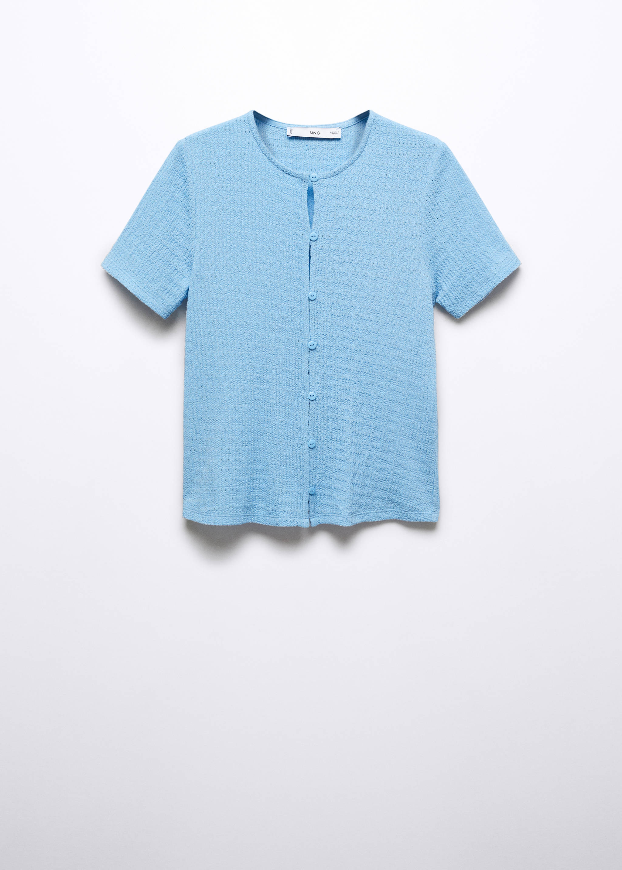 Buttoned texture T-shirt - Article without model