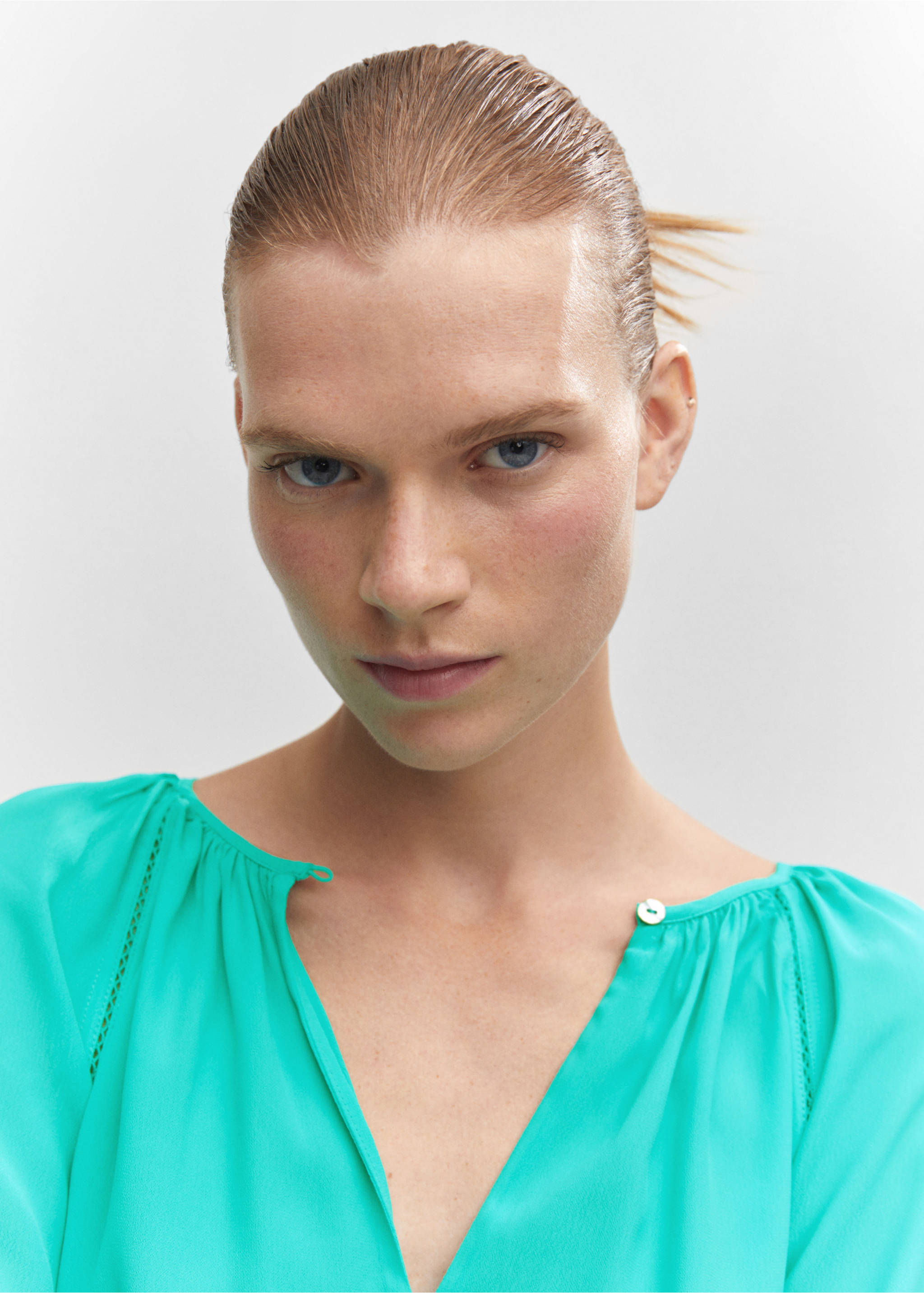 Blouse manches raglan - Détail de l'article 1, Turquoise. Ref: 57012897-00.