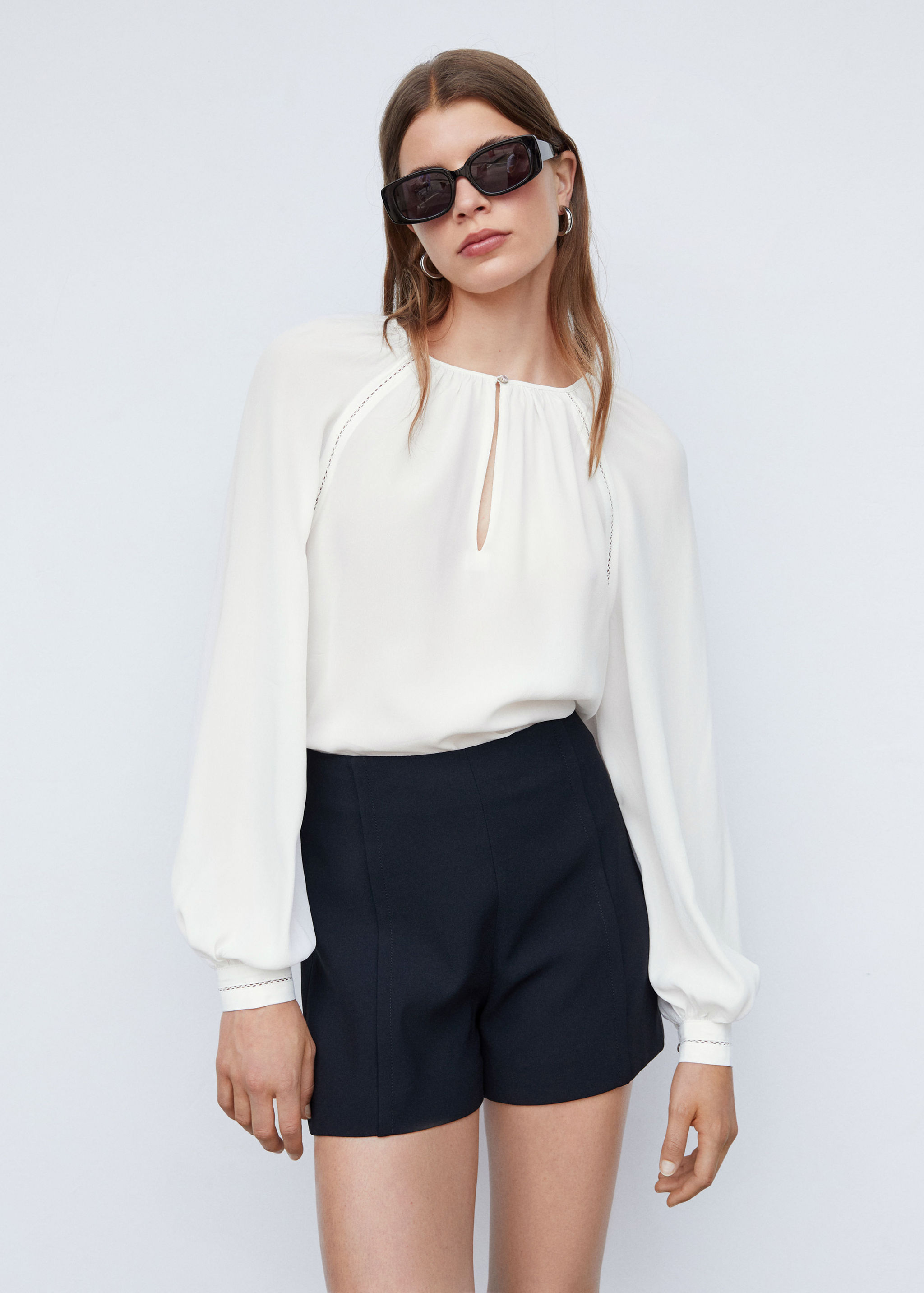 Raglan-sleeve blouse - Medium plane