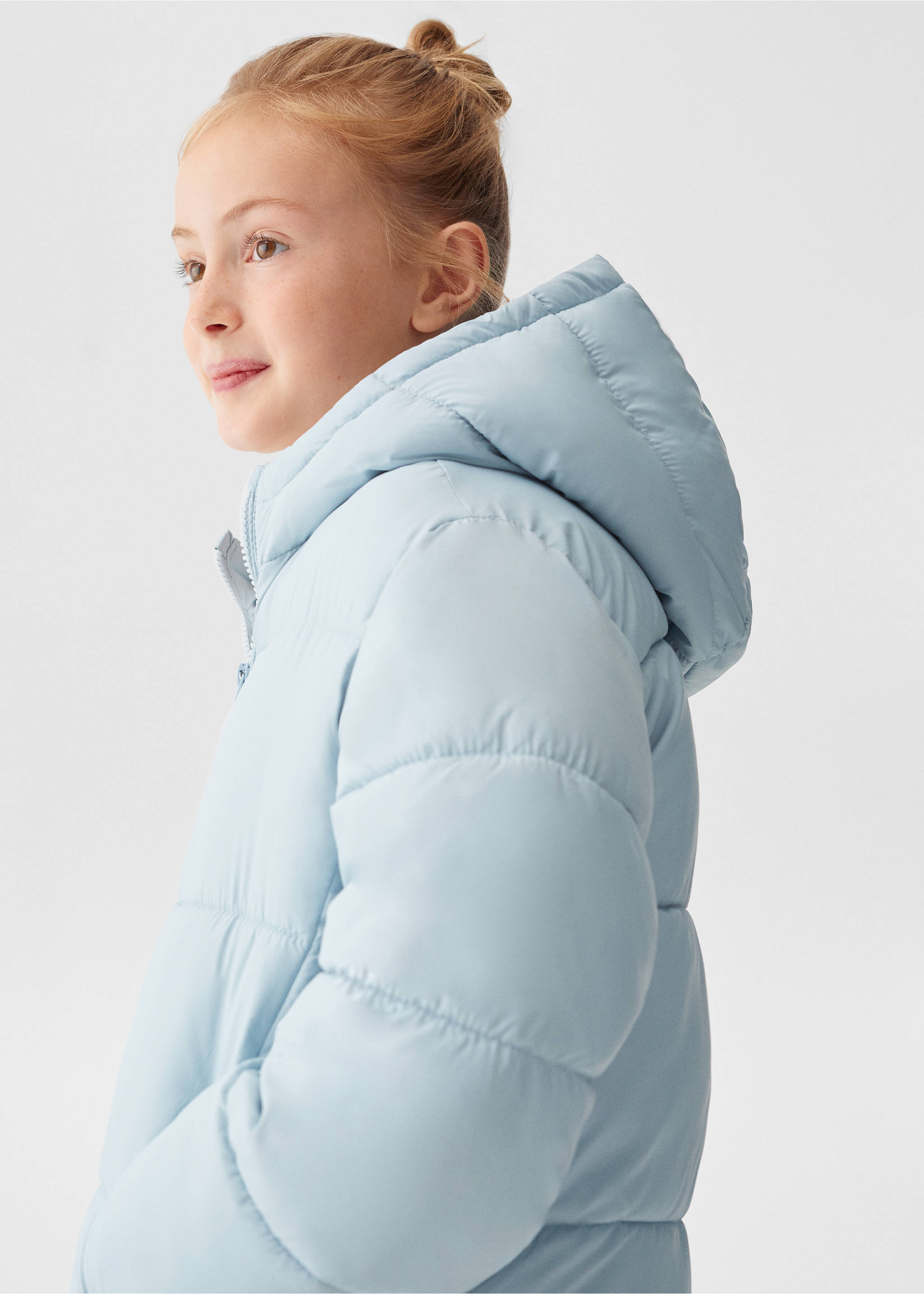 Gepolsterter Anorak mit Kapuze - Detail des Artikels 1, Himmelblau. Ref: 57013653-00.