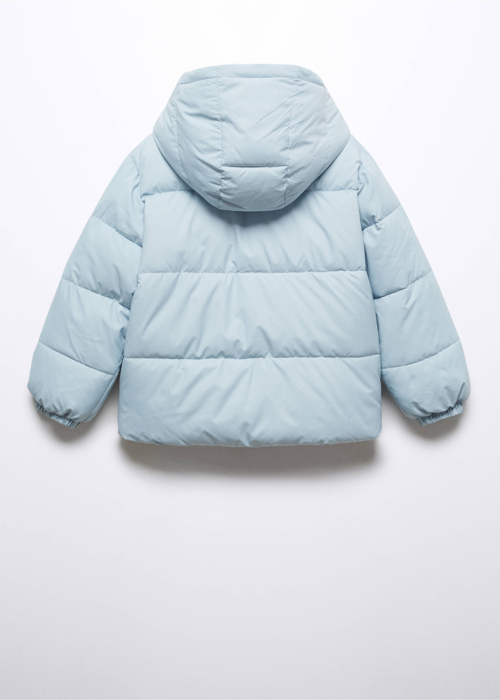 Gepolsterter Anorak mit Kapuze - Rückseite des Artikels, Himmelblau. Ref: 57013653-00.