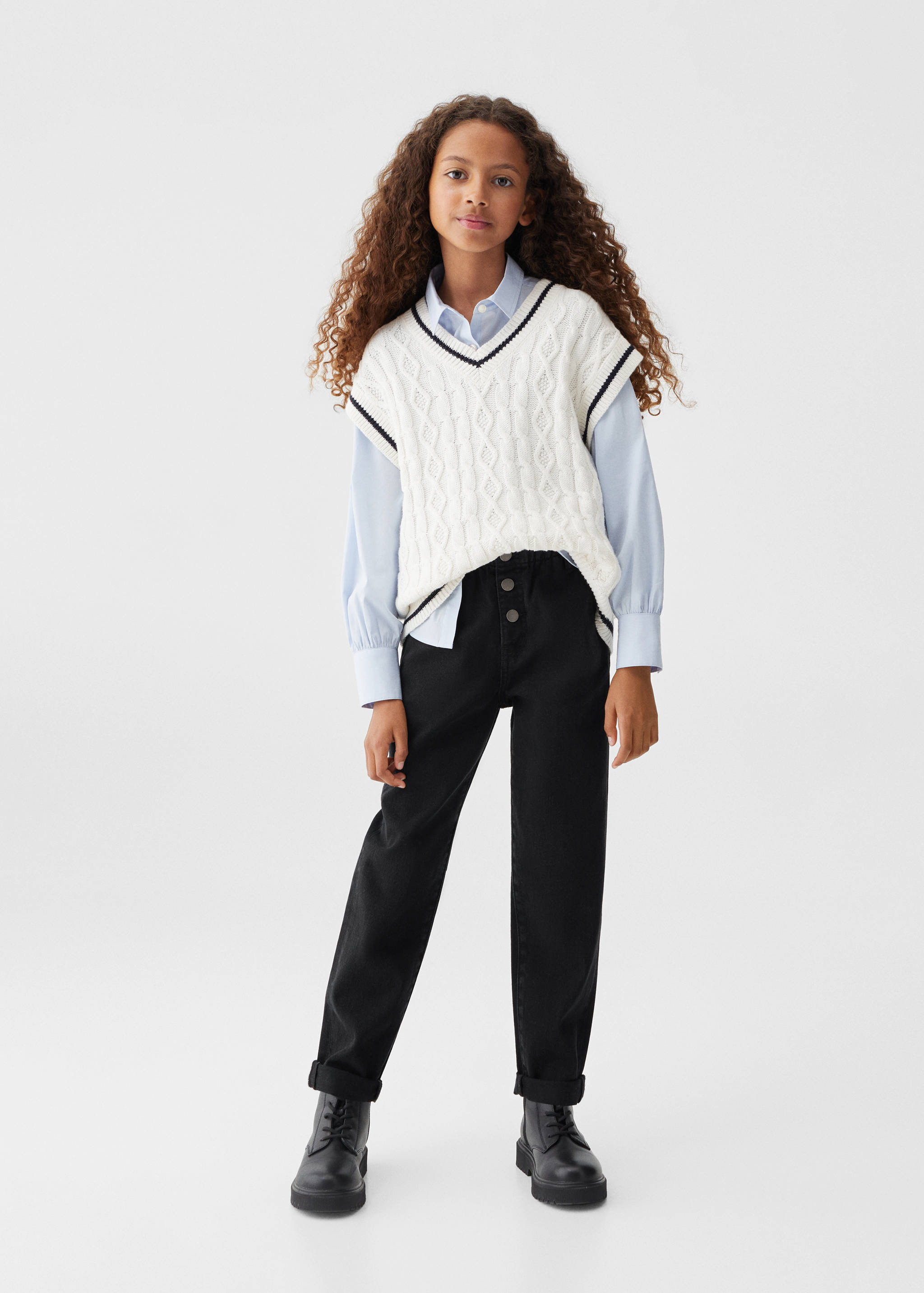 Paperbag-Jeans aus Baumwolle - Allgemeine Ansicht