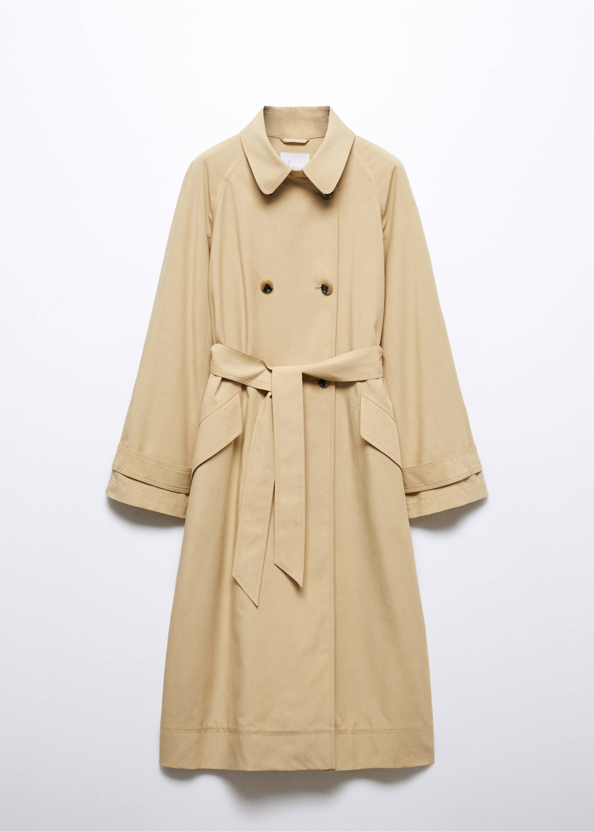 Fluid tencel trench coat - Article without model, Beige. Ref: 57013780-00.