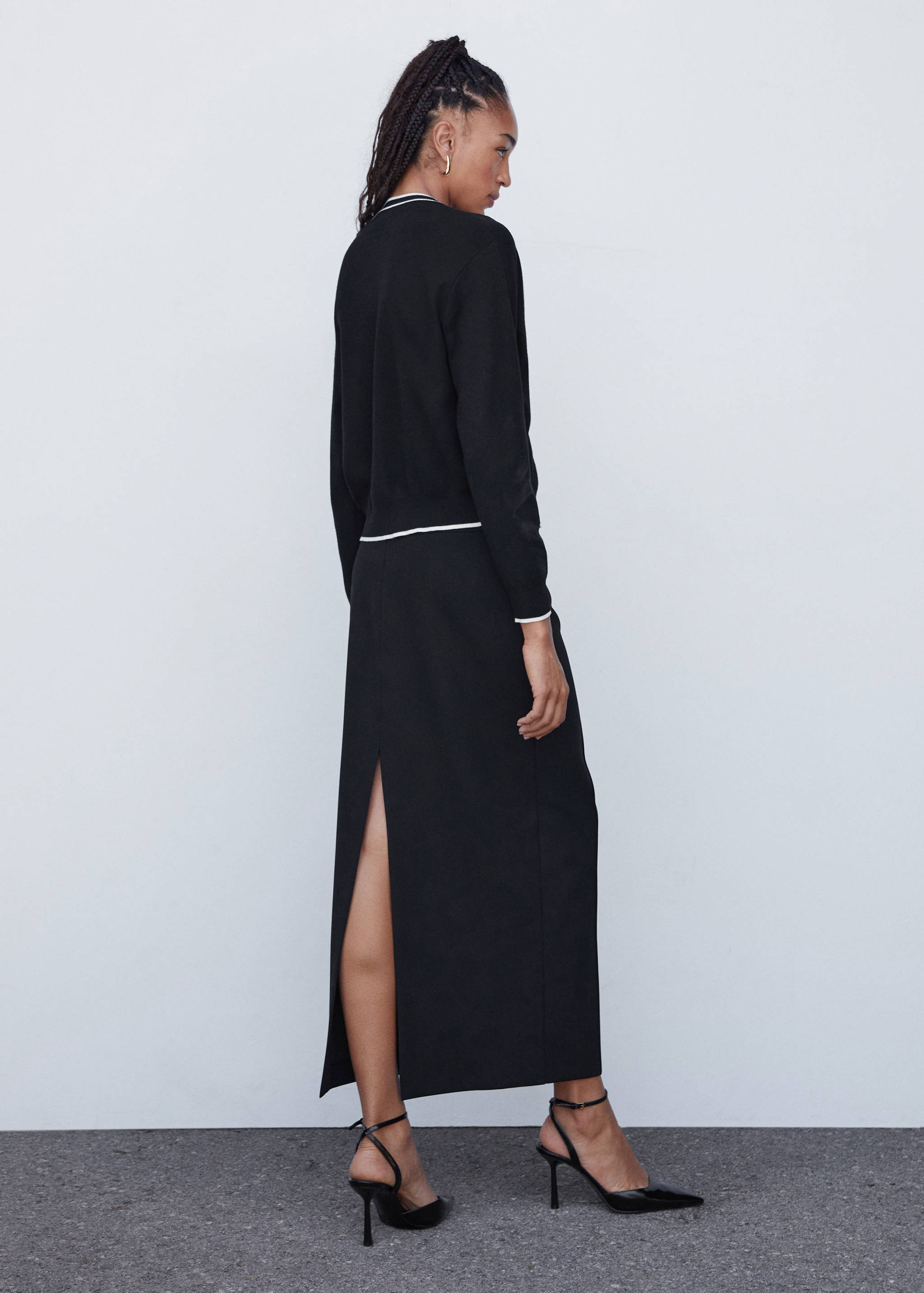 Strick-Cardigan mit Kontrastdetail - Rückseite des Artikels
