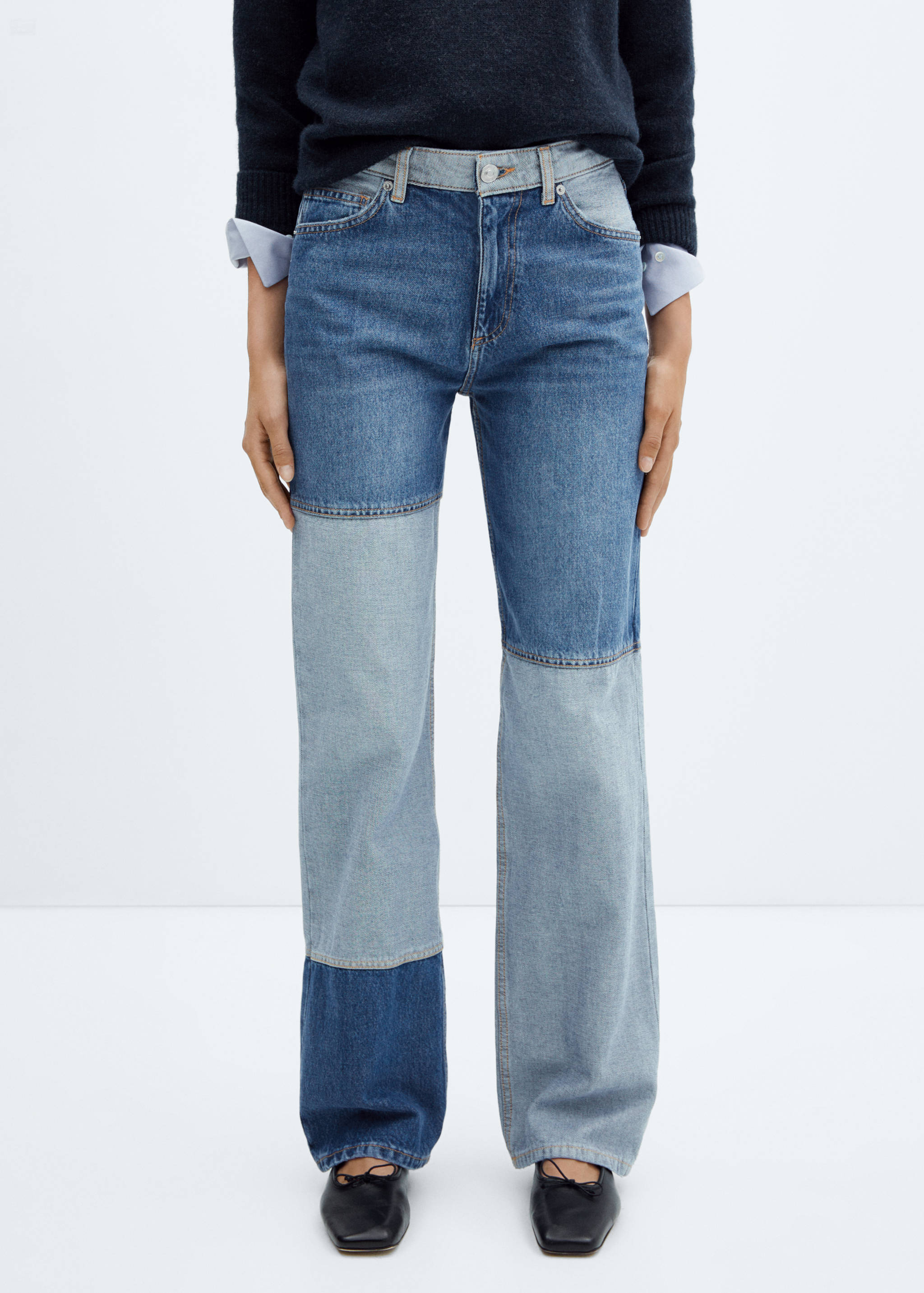 Jean wideleg patchwork - Plan moyen