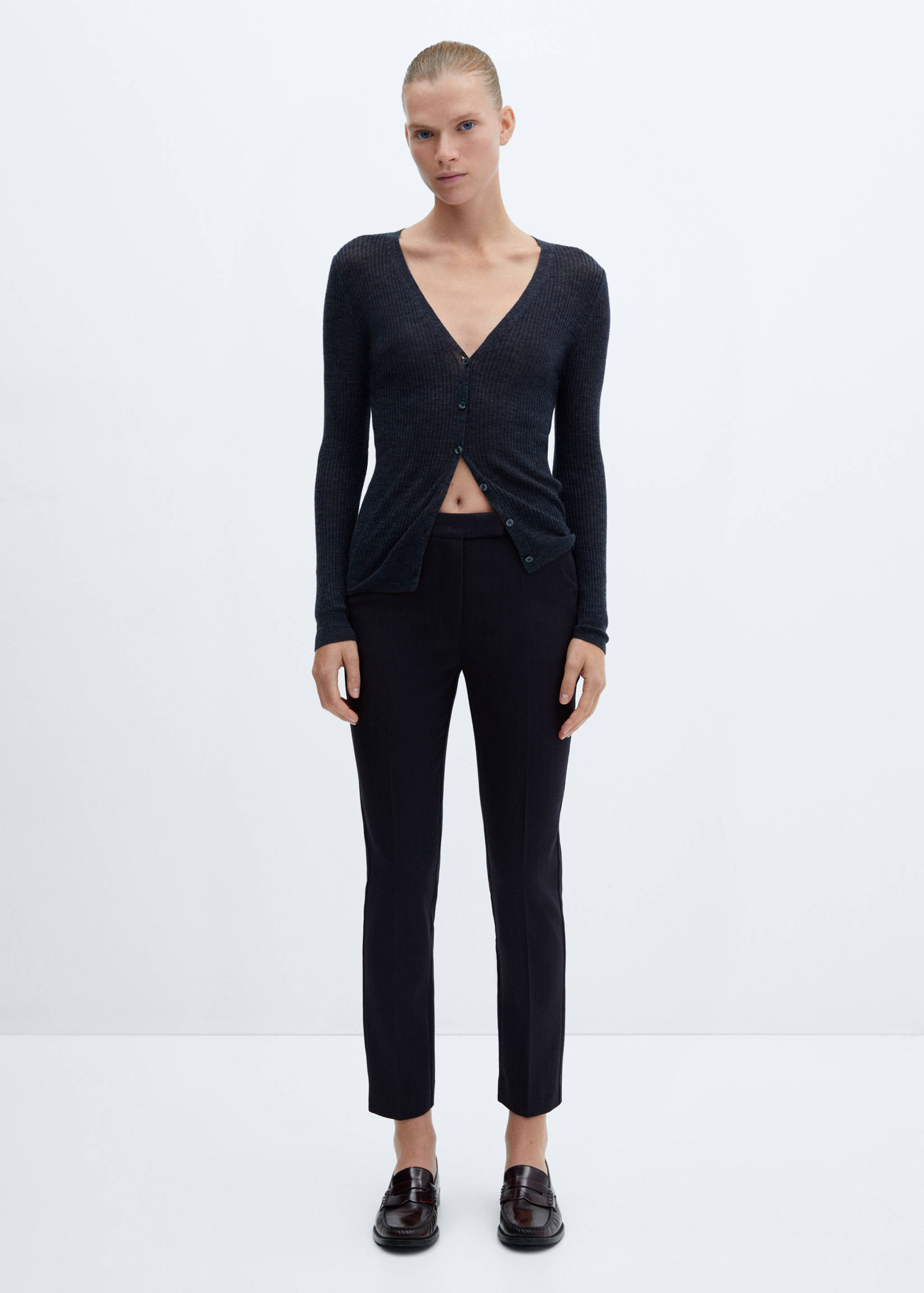 Skinny Hose mit mittelhohem Bund - Allgemeine Ansicht