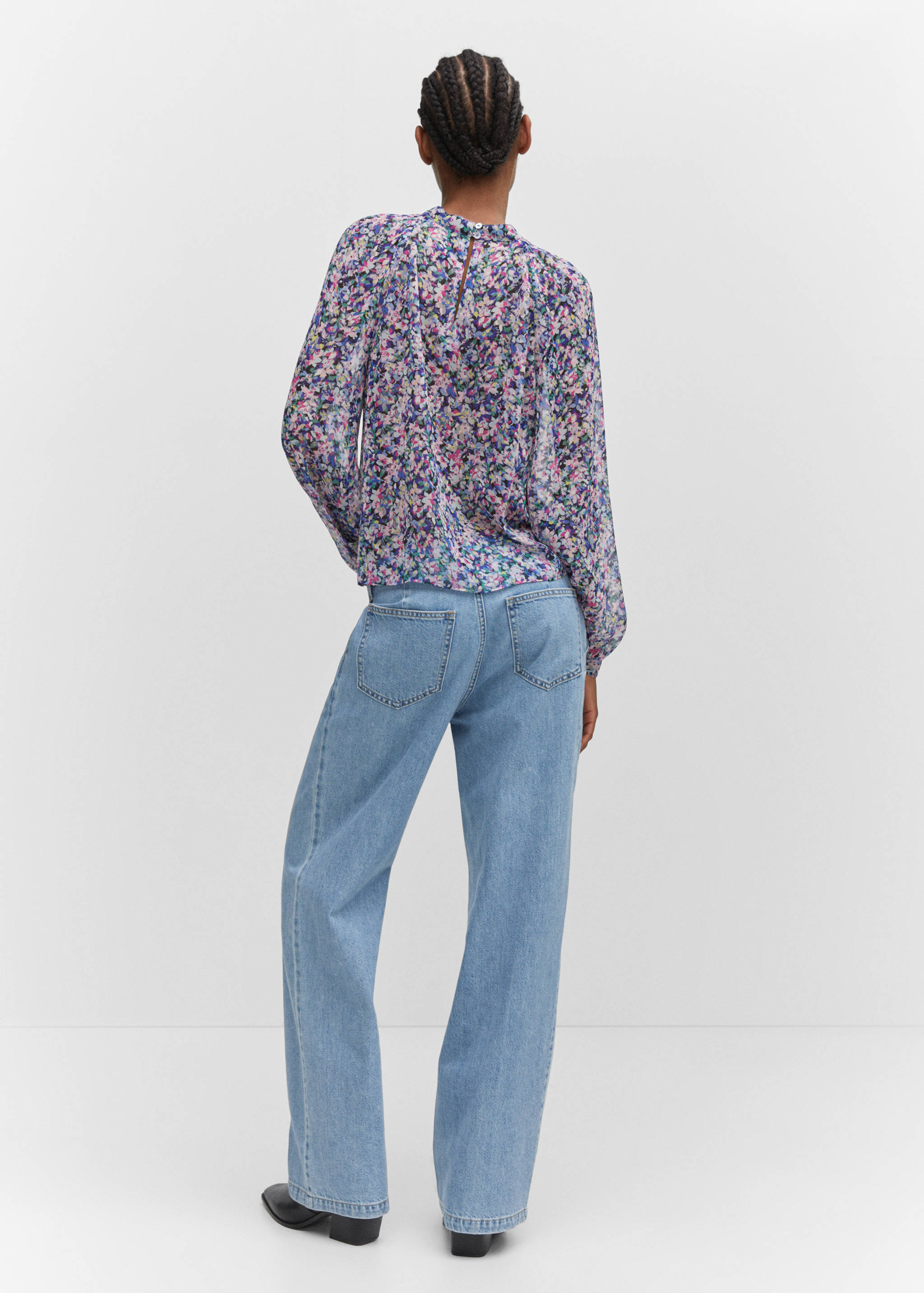 Blusa manga abullonada estampada - Reverso del artículo