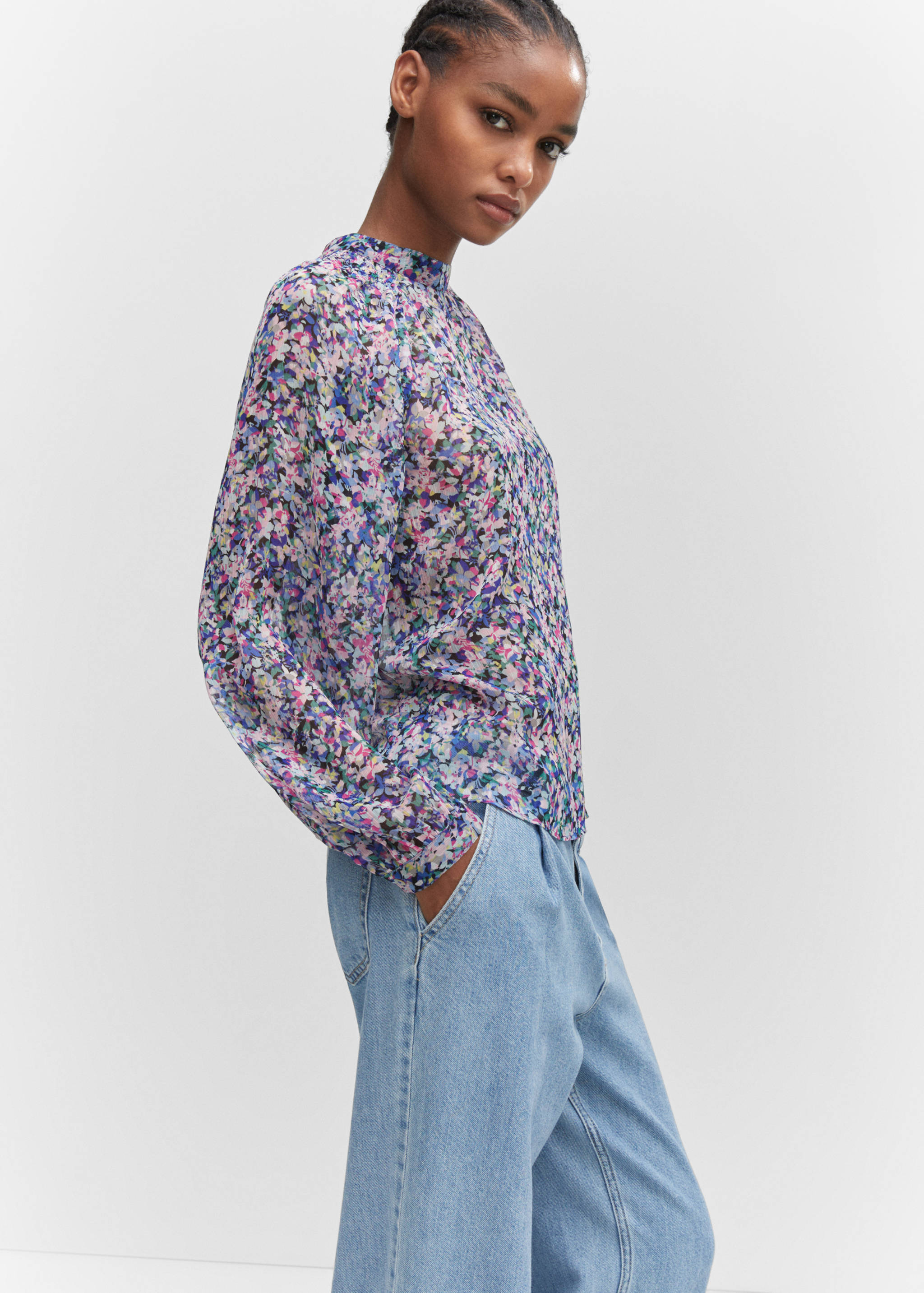 Blusa manga abullonada estampada - Detalle del artículo 2