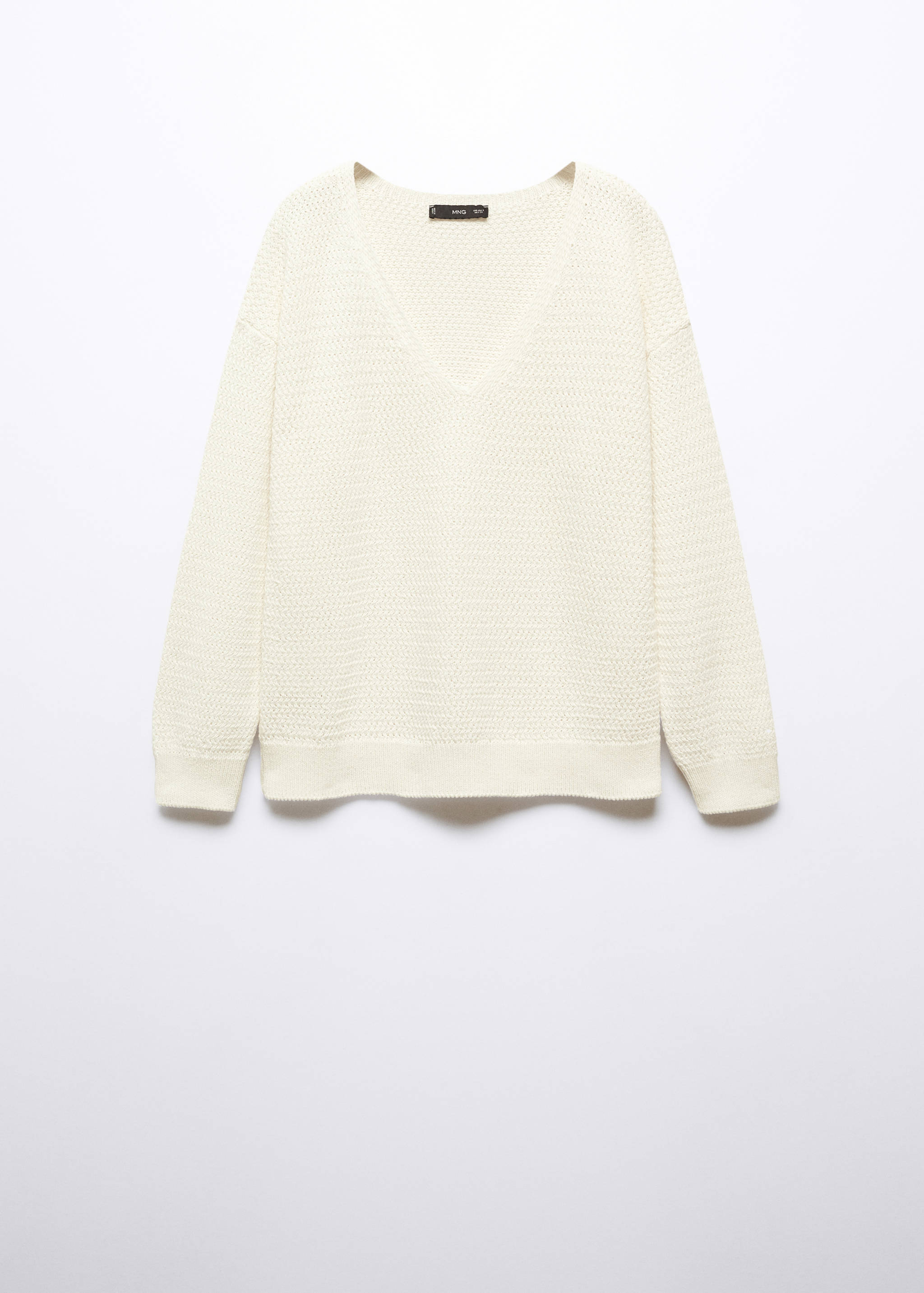 Baumwollpullover mit V-Ausschnitt - Artikel ohne Model