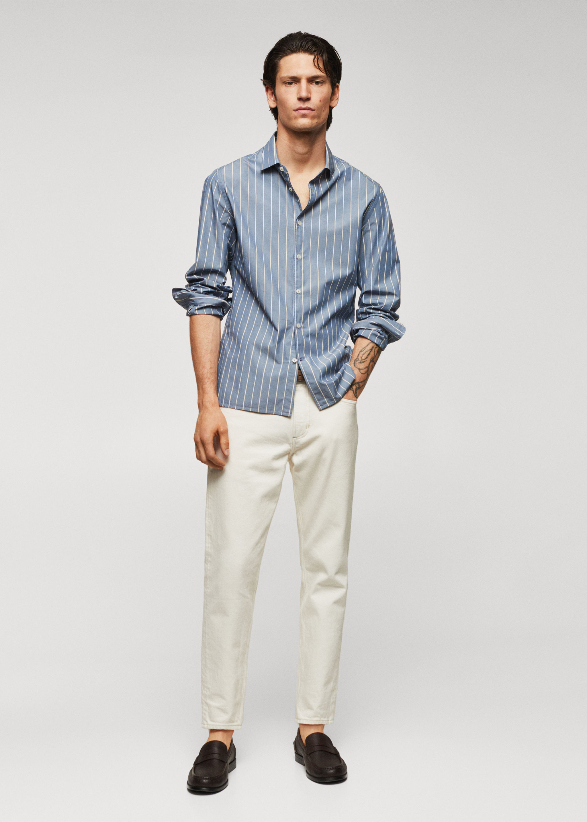 Chemise 100 % coton rayures - Plan général