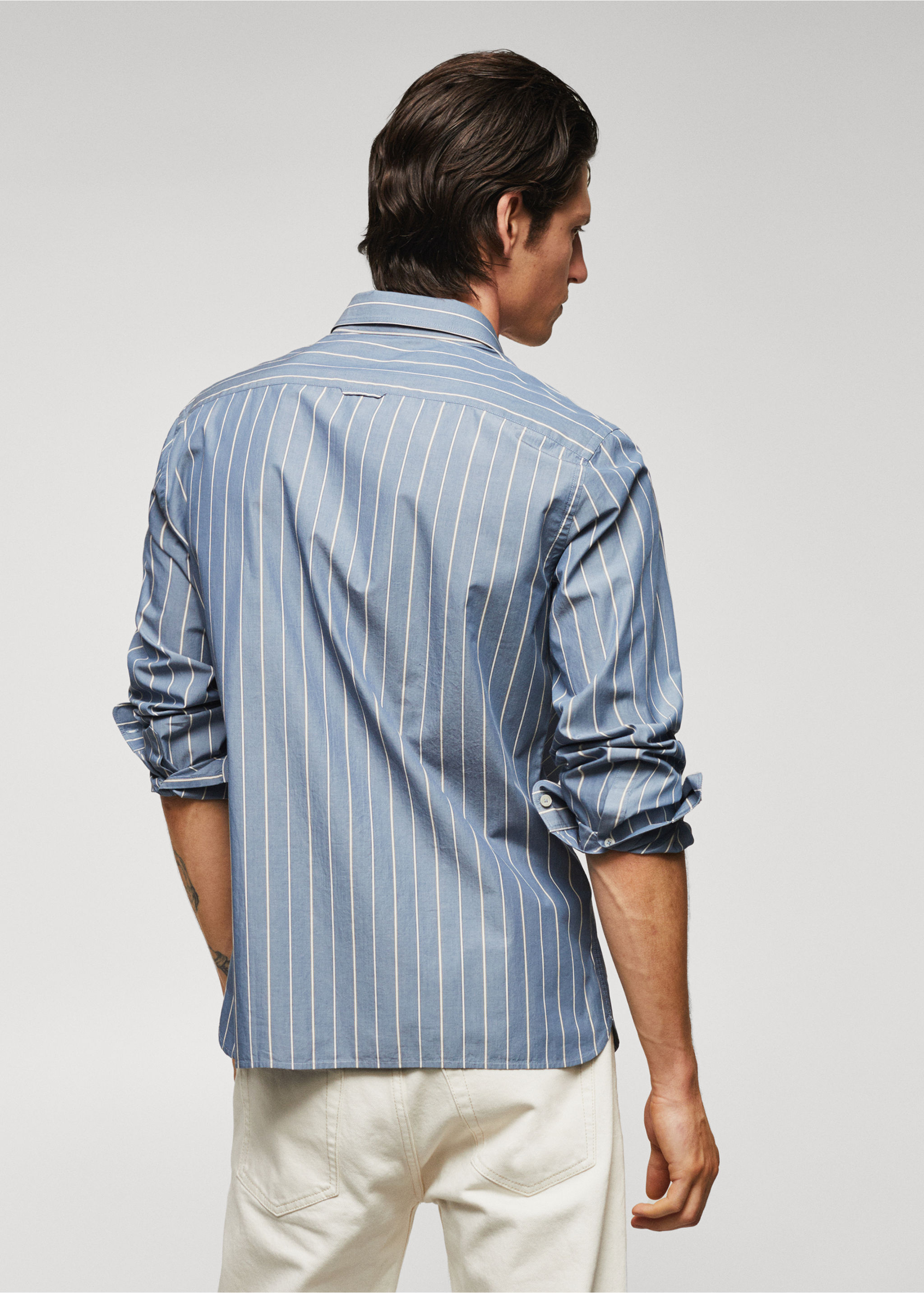 Chemise 100 % coton rayures - Verso de l’article