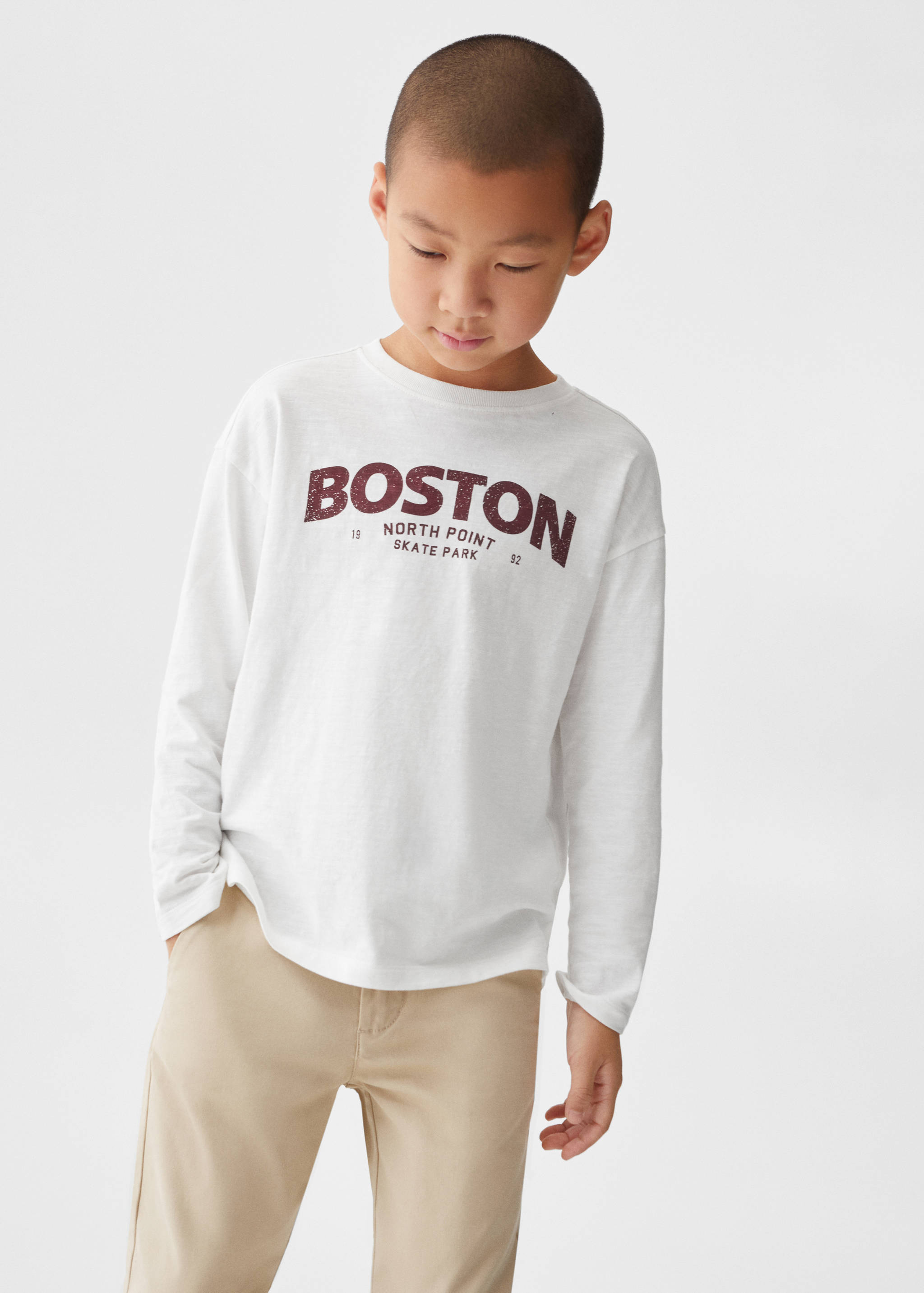 Langärmliges Print-T-Shirt - Mittlere Ansicht