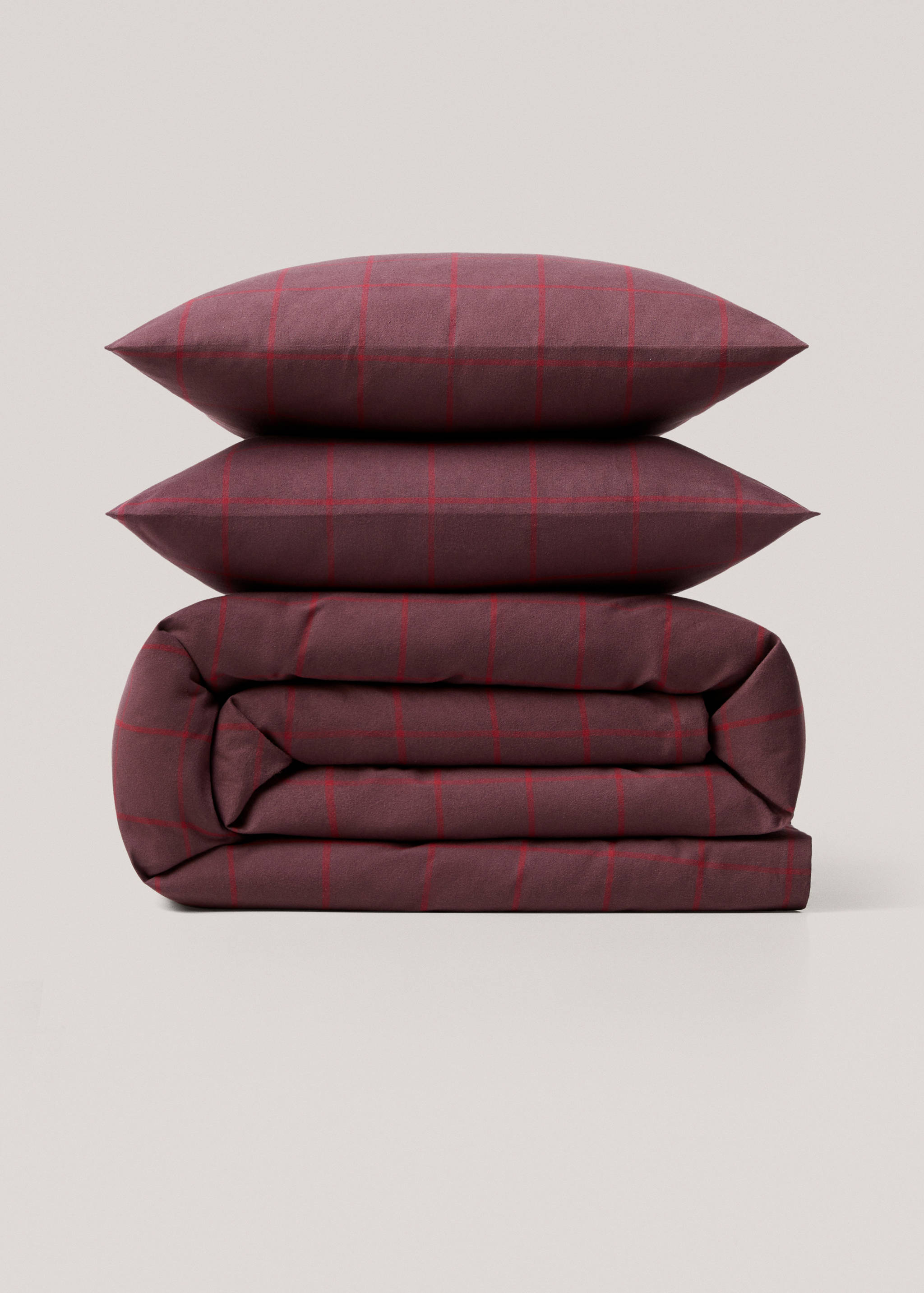Check flannel duvet cover Queen bed - Article without model