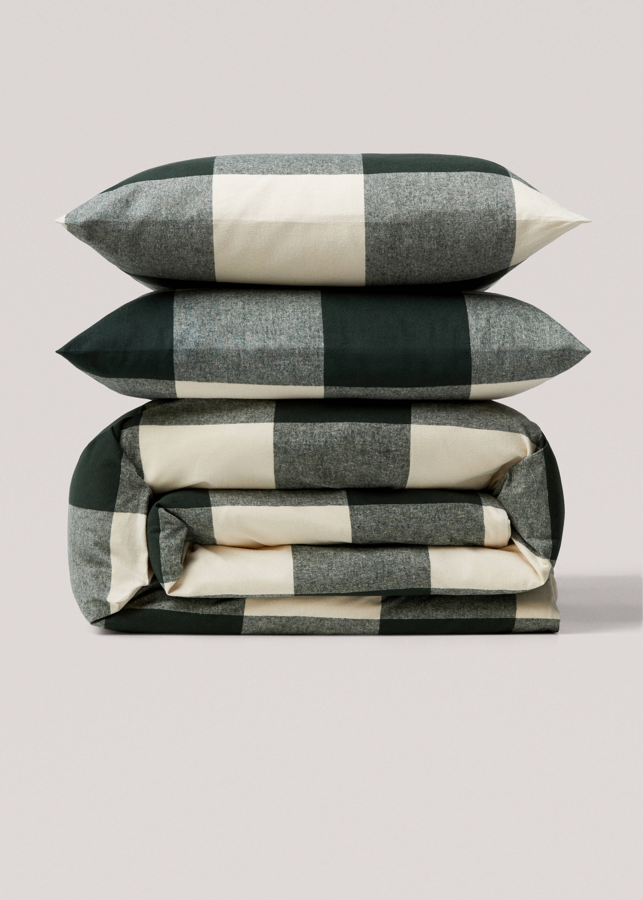Checked design flannel duvet cover Super King bed - Article without model