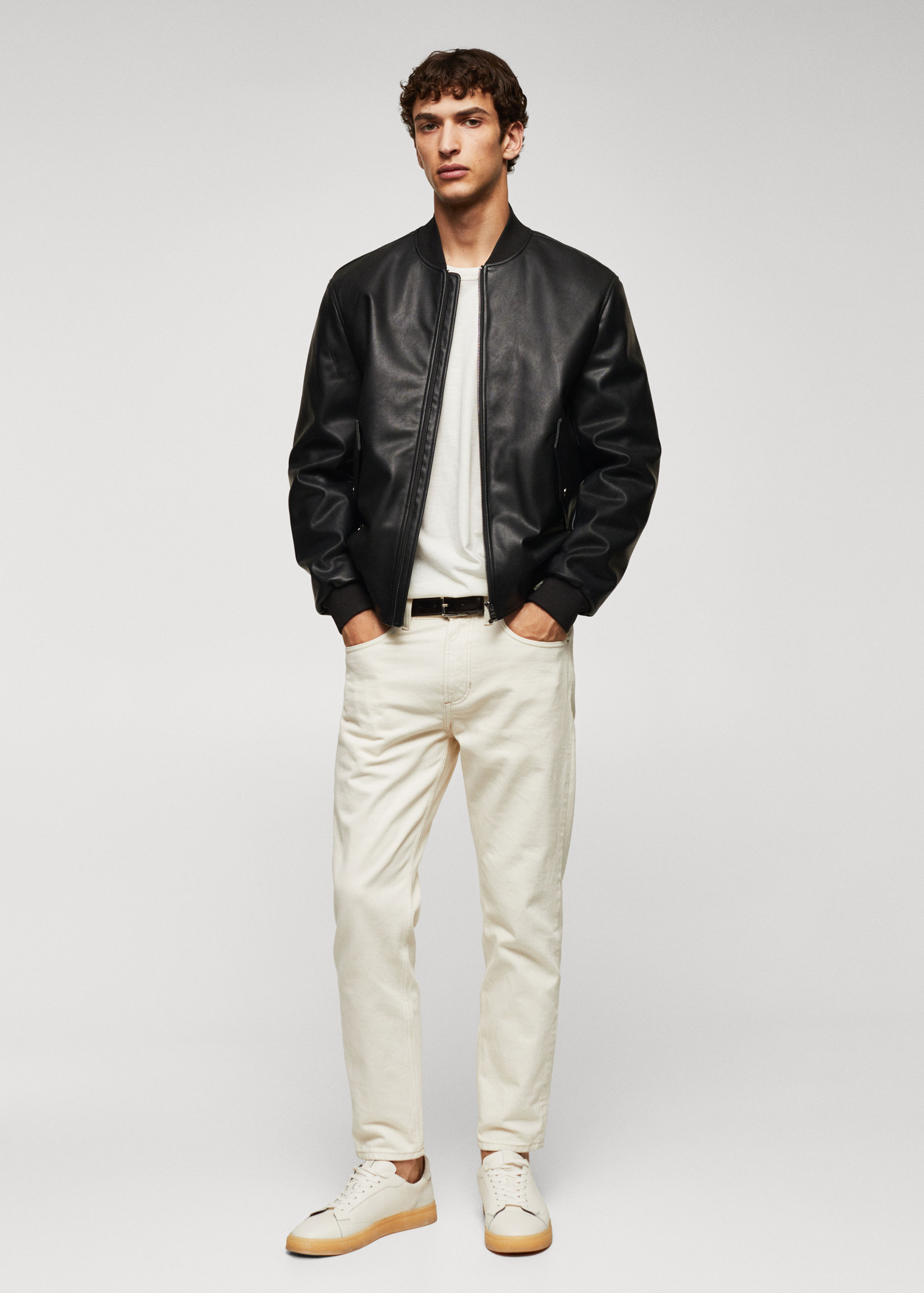Caçadora bomber efecte pell - Pla general