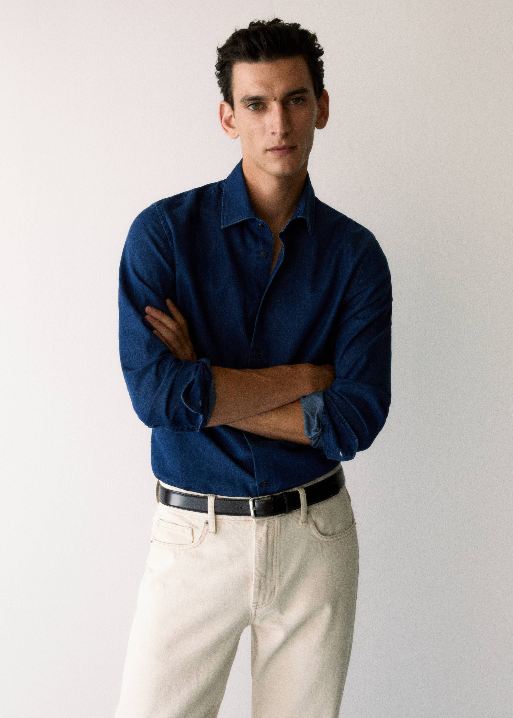 Camisa slim fit cambrai cotó - Detall de l'article 5