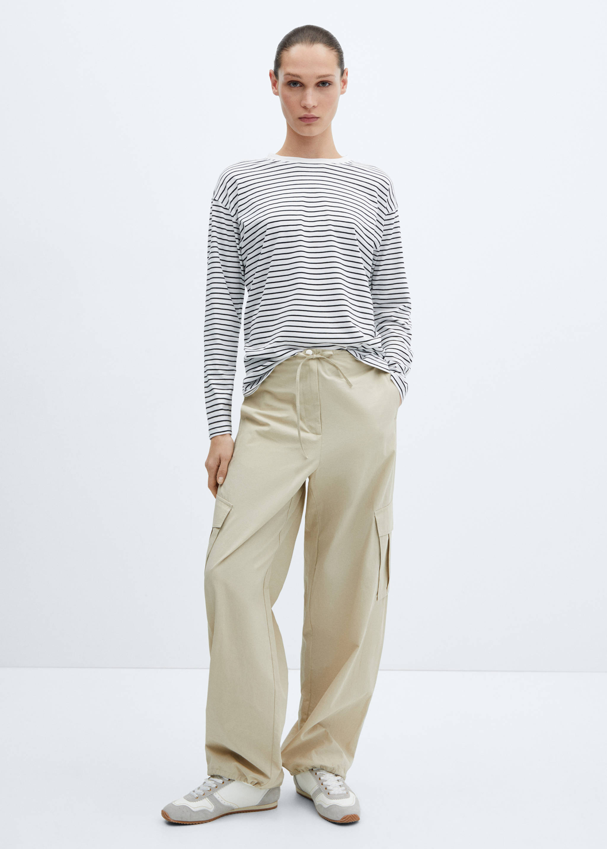 Gestreiftes Oversized-T-Shirt - Allgemeine Ansicht