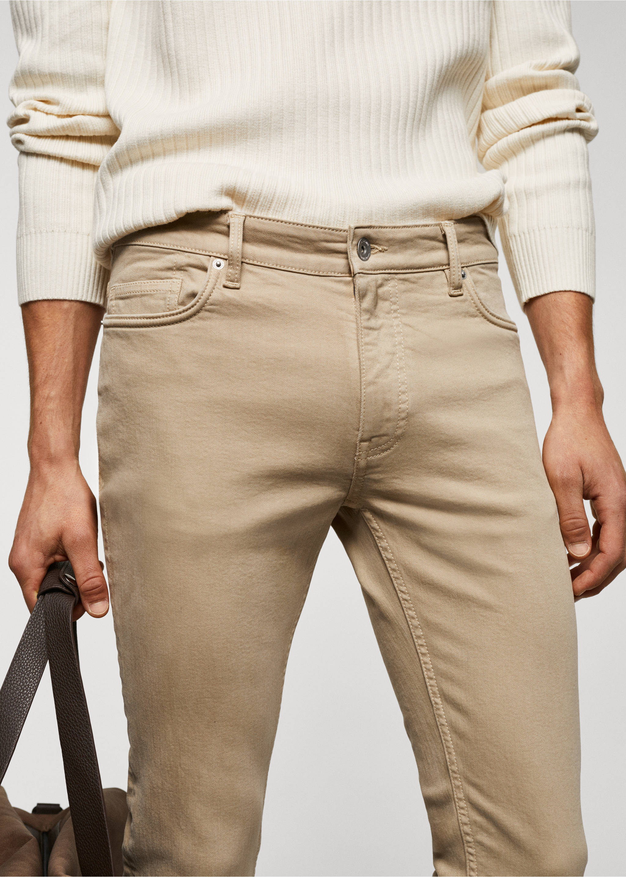 Skinny colour Billy jeans - Details of the article 1, Beige. Ref: 57014409-00.