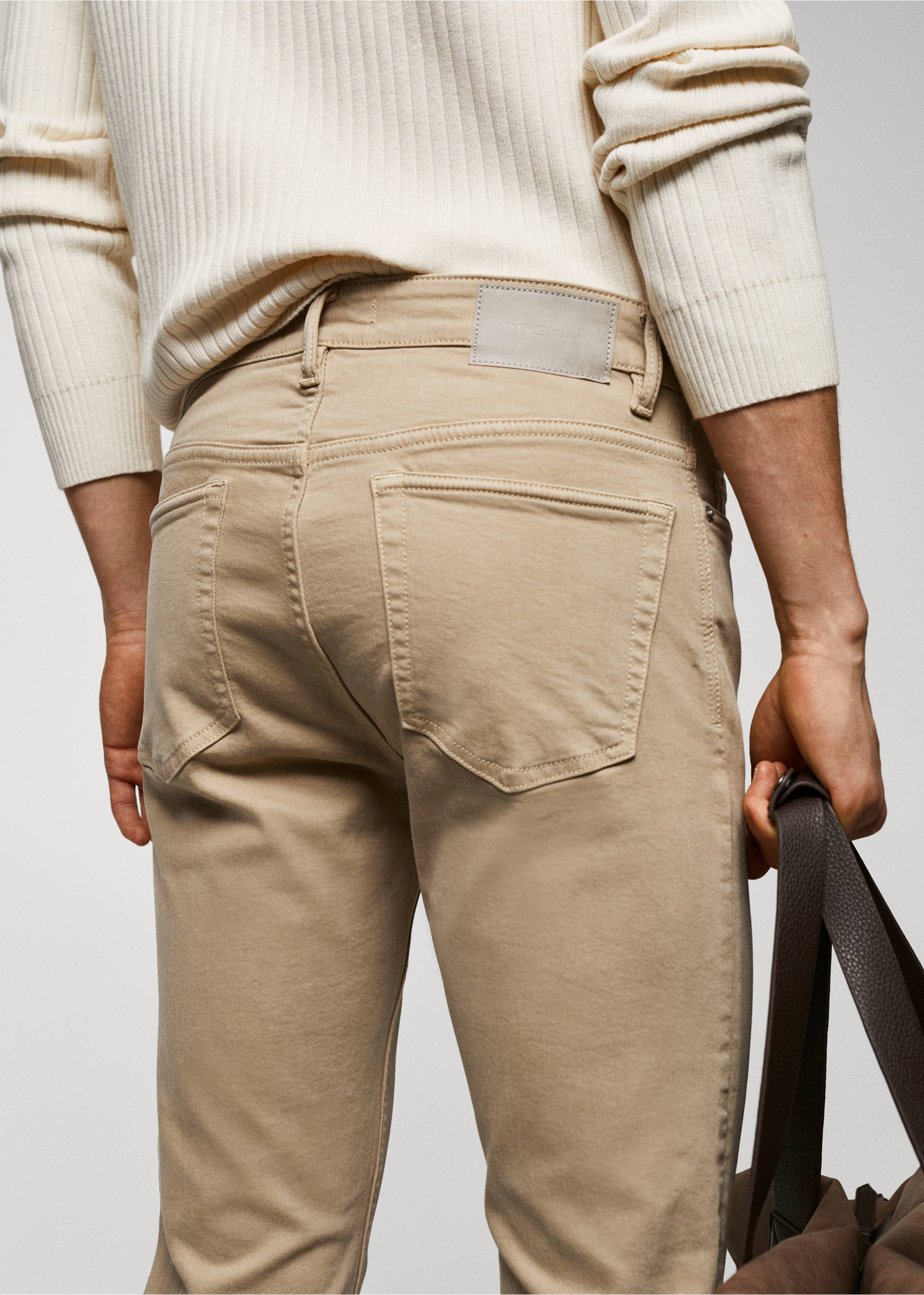 Skinny colour Billy jeans - Details of the article 4, Beige. Ref: 57014409-00.
