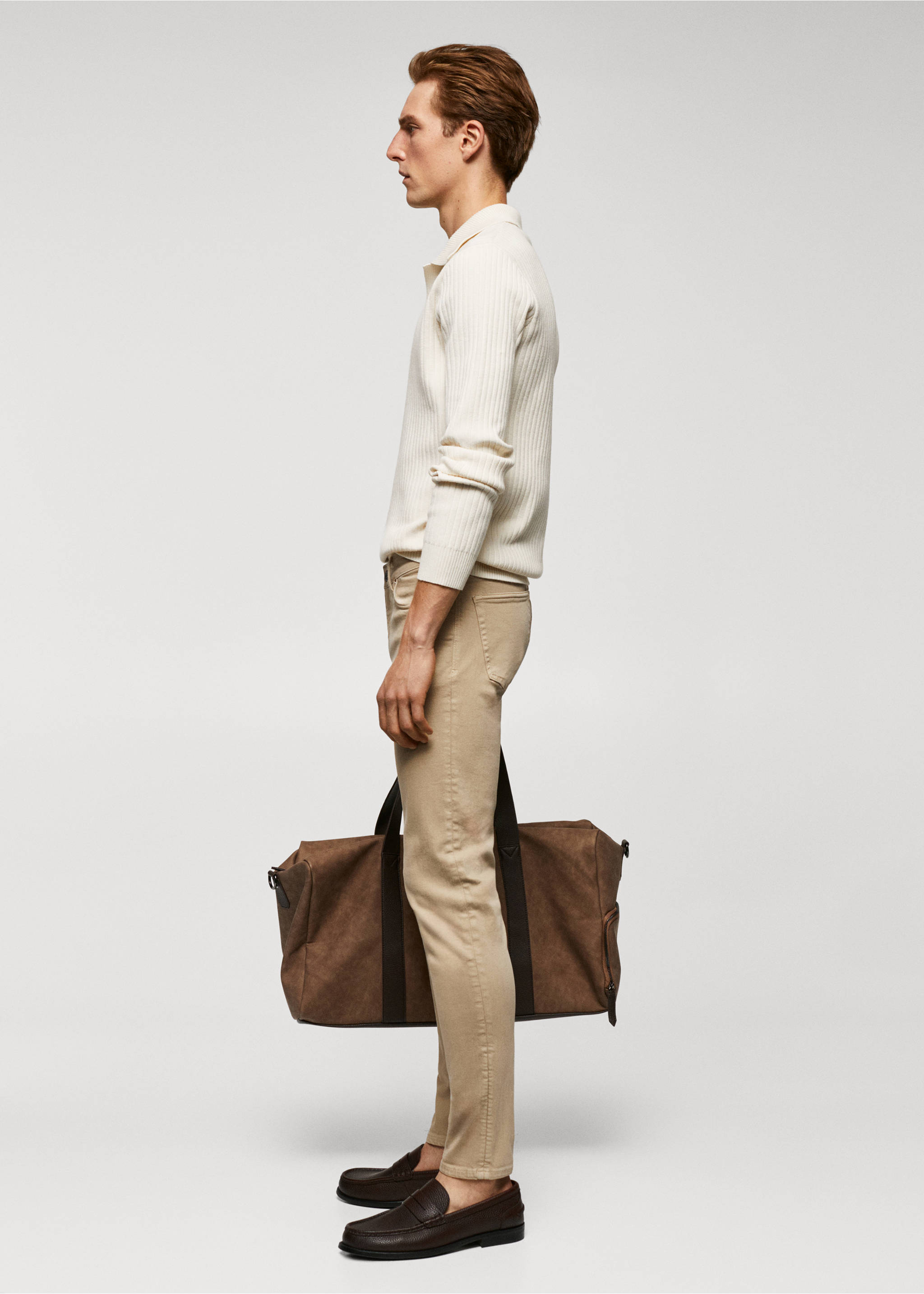 Skinny colour Billy jeans - Details of the article 2, Beige. Ref: 57014409-00.