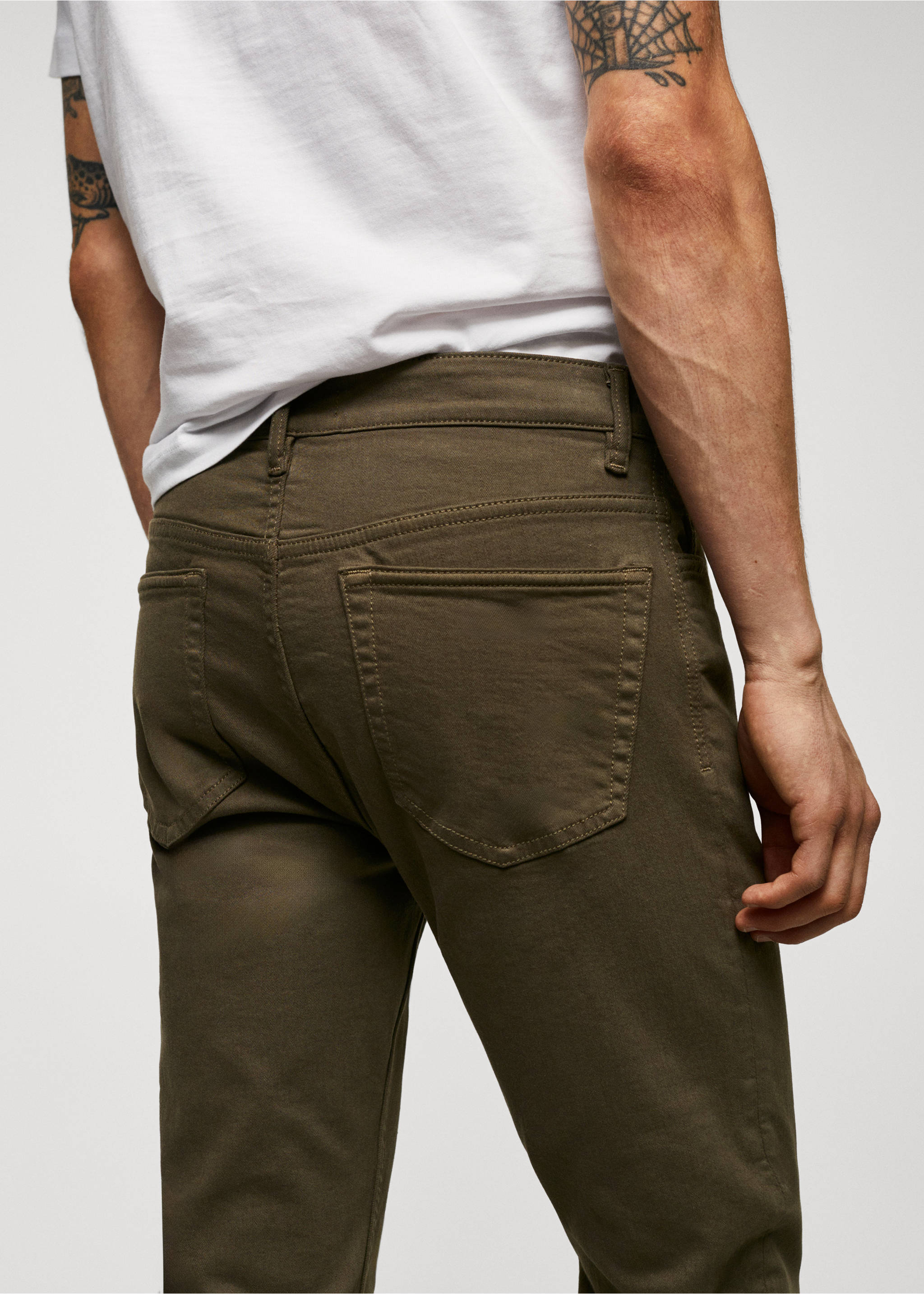Skinny colour Billy jeans - Details of the article 4, Khaki. Ref: 57014409-00.