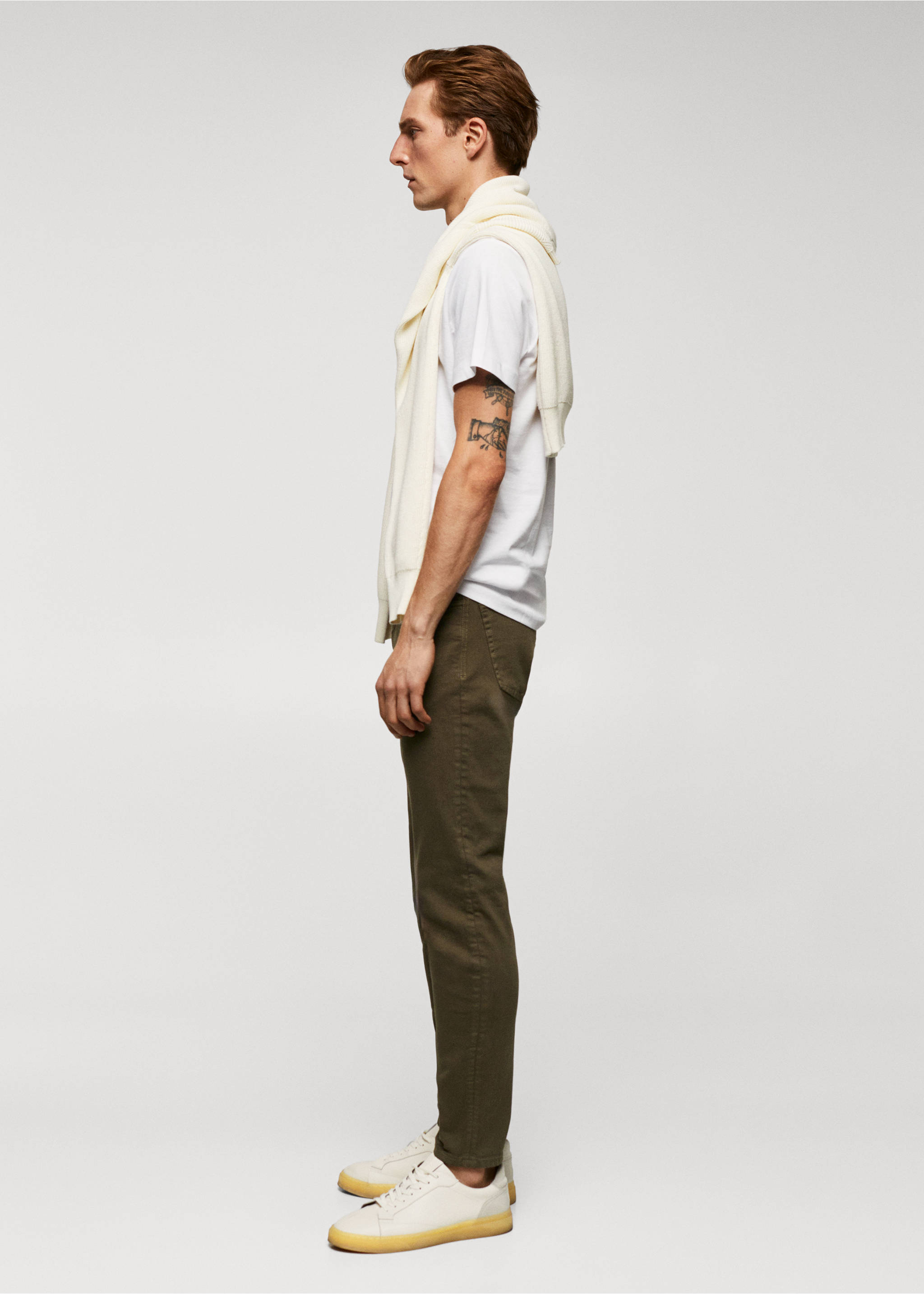 Skinny colour Billy jeans - Details of the article 2, Khaki. Ref: 57014409-00.