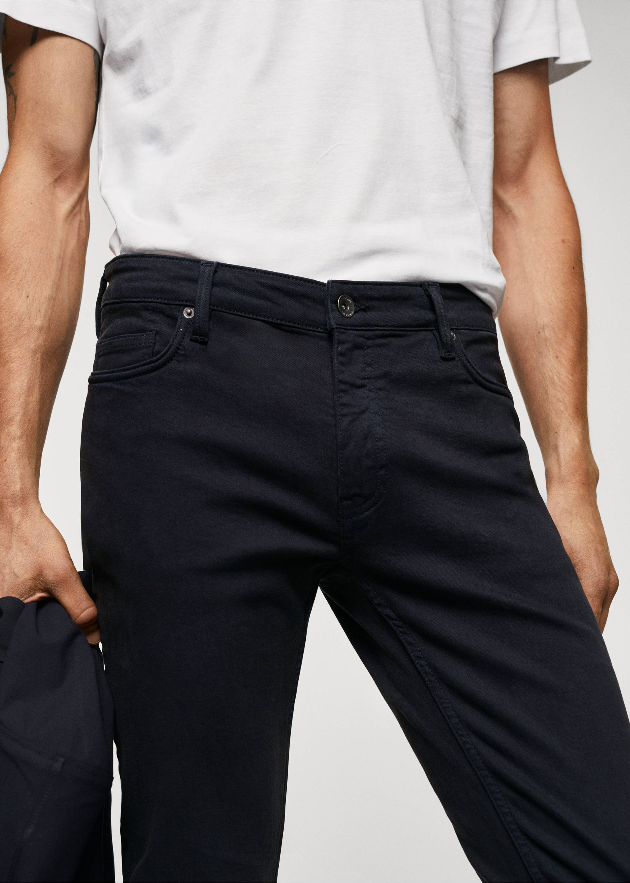 Skinny colour Billy jeans - Details of the article 1, Navy. Ref: 57014409-00.