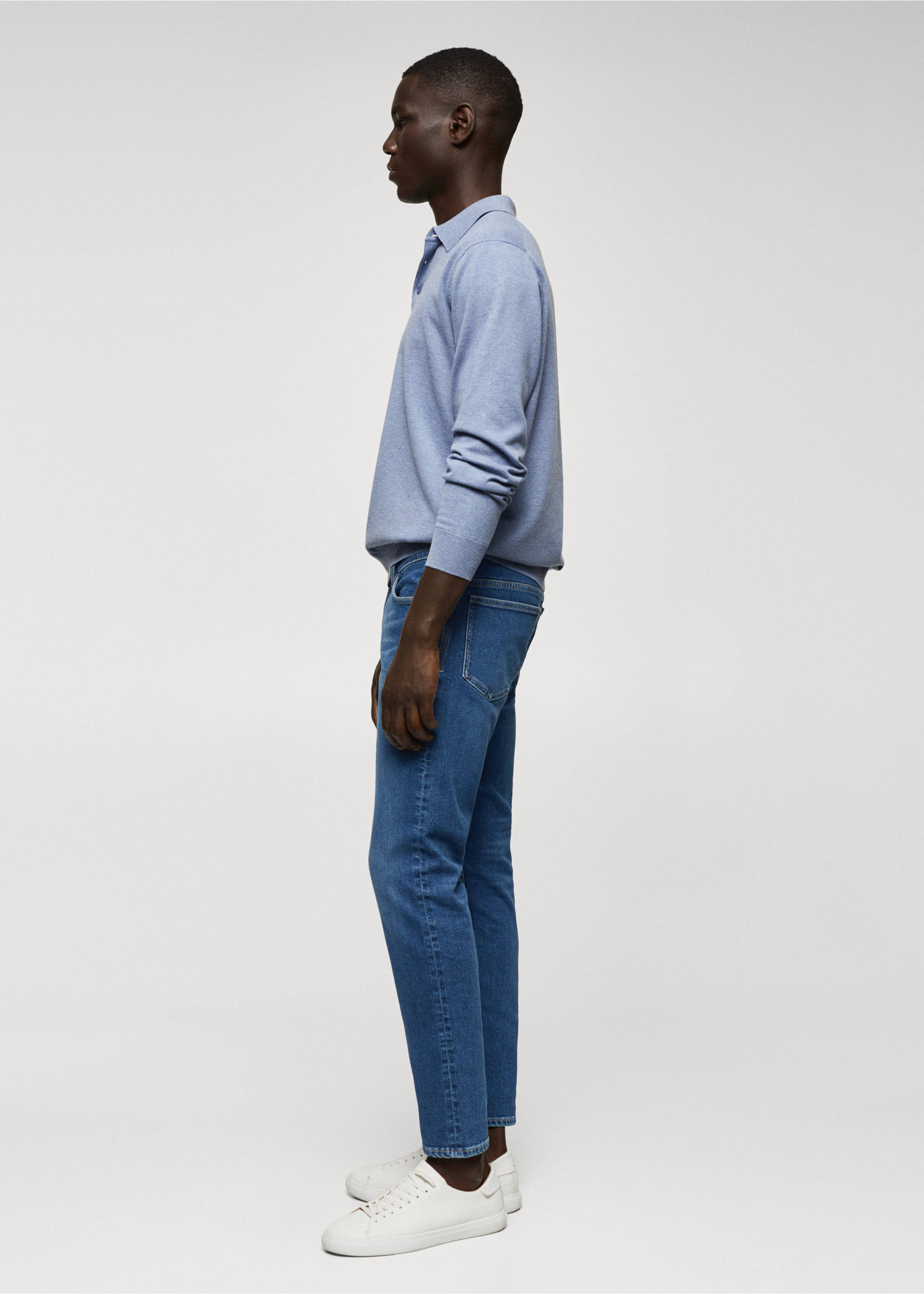 Tom tapered cropped jeans - Details of the article 2, Dark Blue. Ref: 57014410-00.