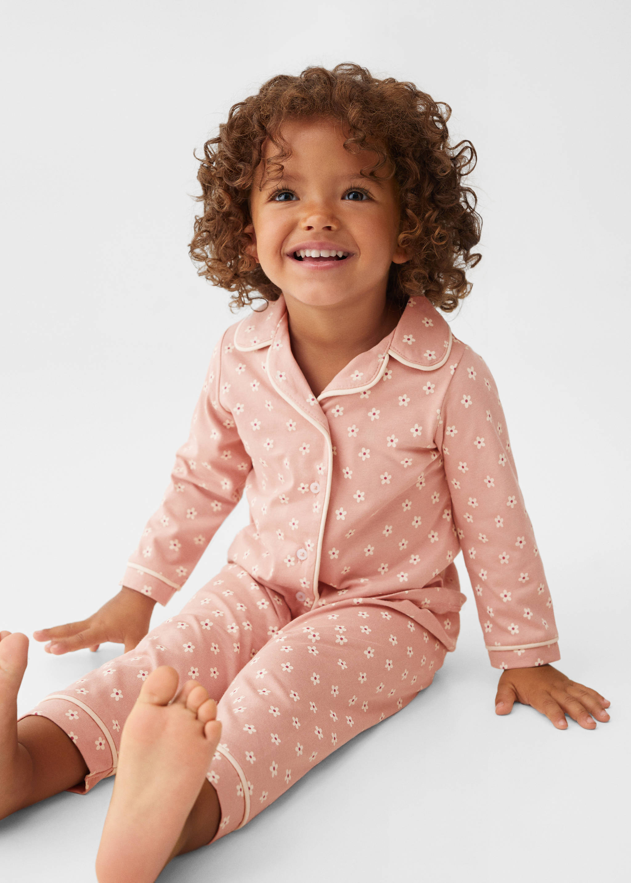 Baumwoll-Pyjama mit Blumenmuster - Detail des Artikels 2