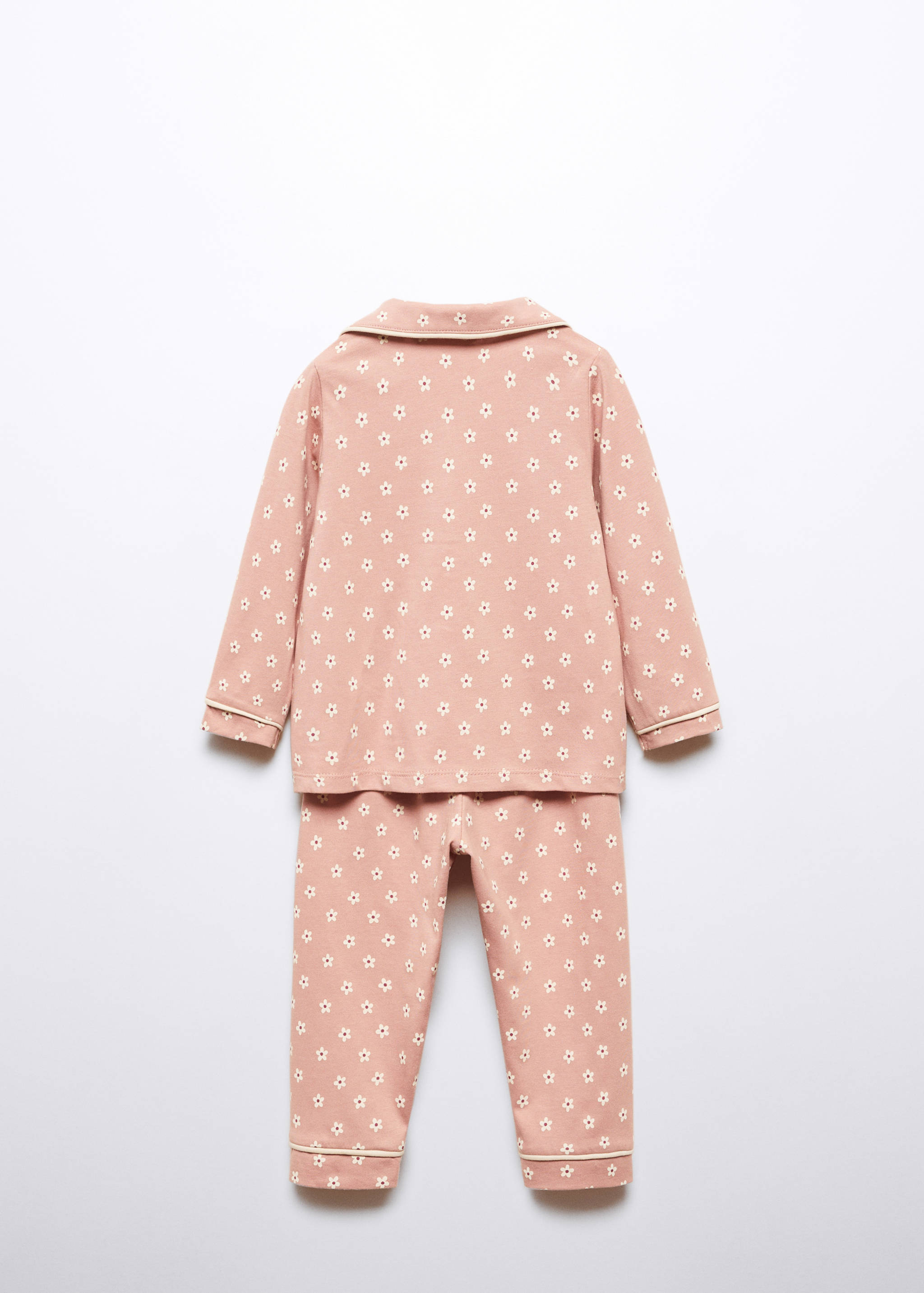 Baumwoll-Pyjama mit Blumenmuster - Rückseite des Artikels