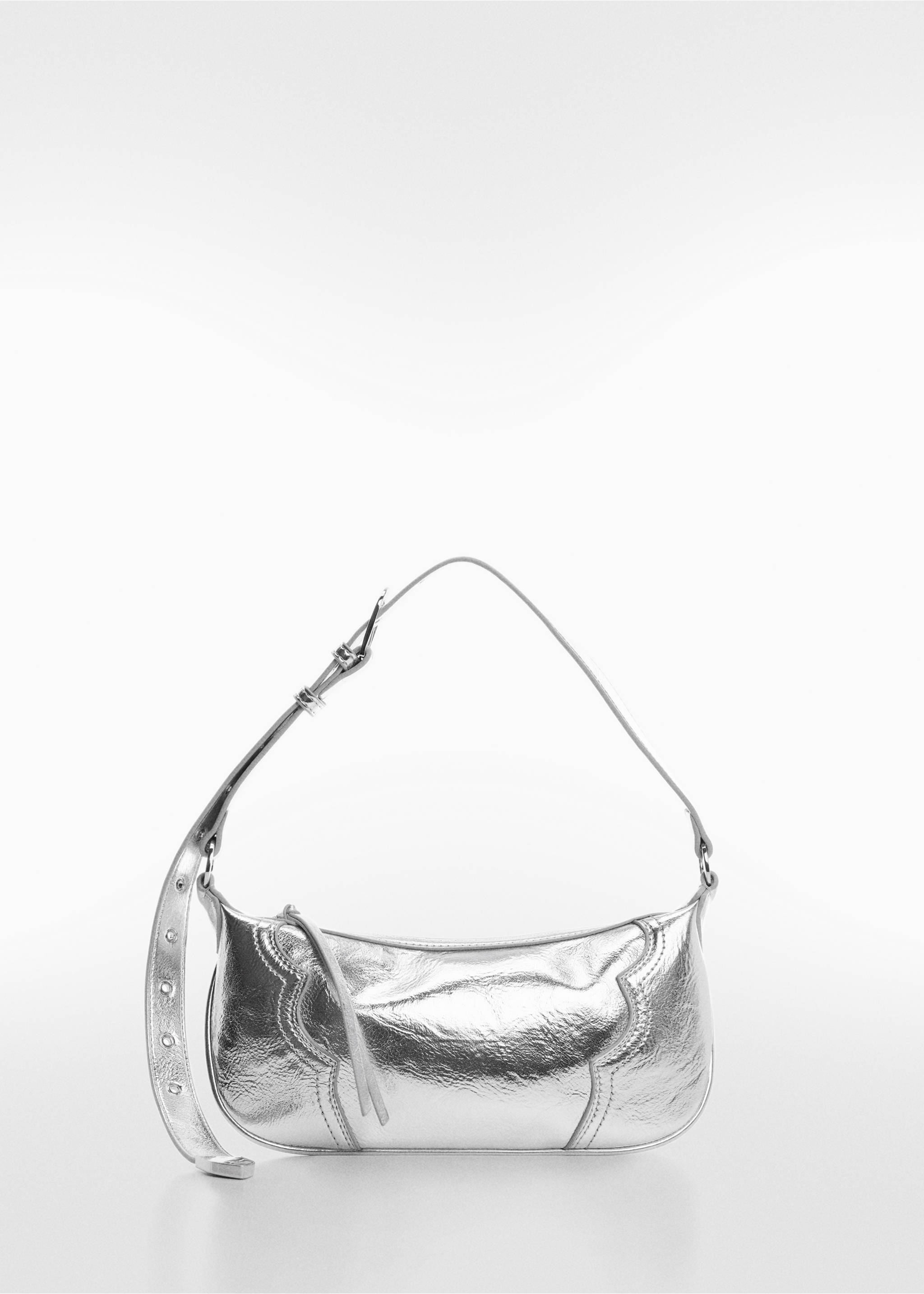 Shoulder bag with decorative stitching - Article without model, Silver. Ref: 57014425-00.