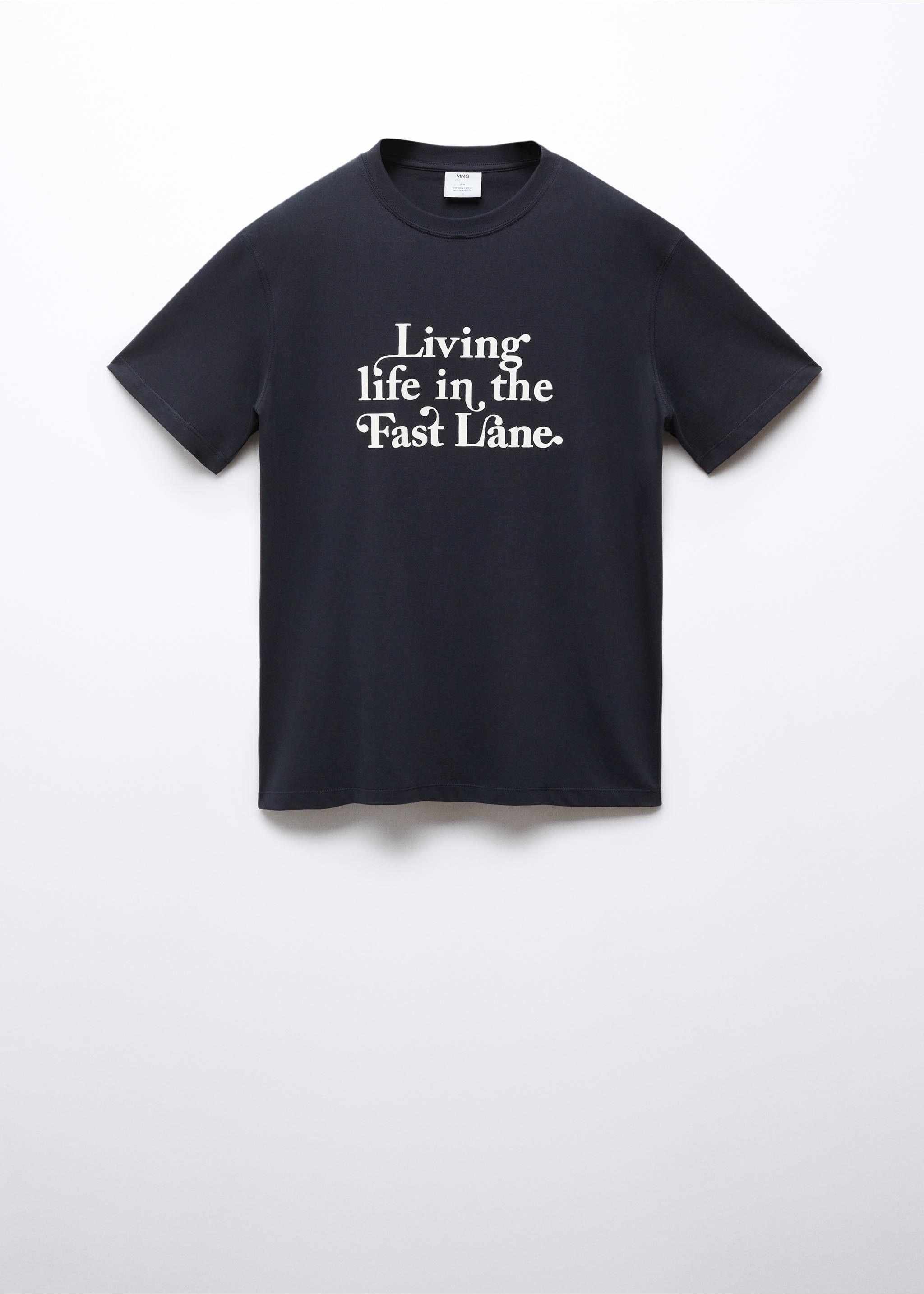 100% cotton printed t-shirt - Article without model, Navy. Ref: 57014433-00.