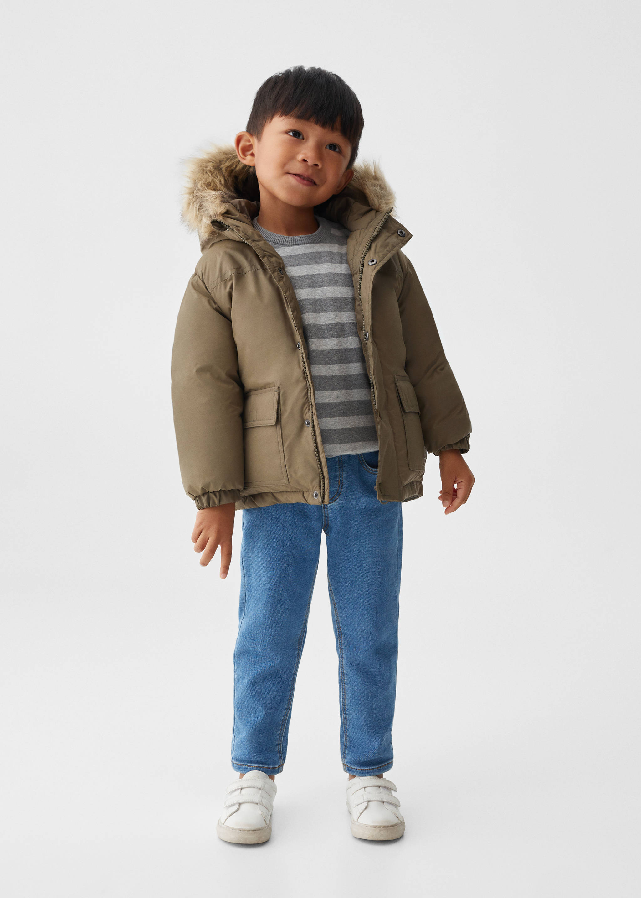 Anorac embuatat caputxa pèl - Pla general