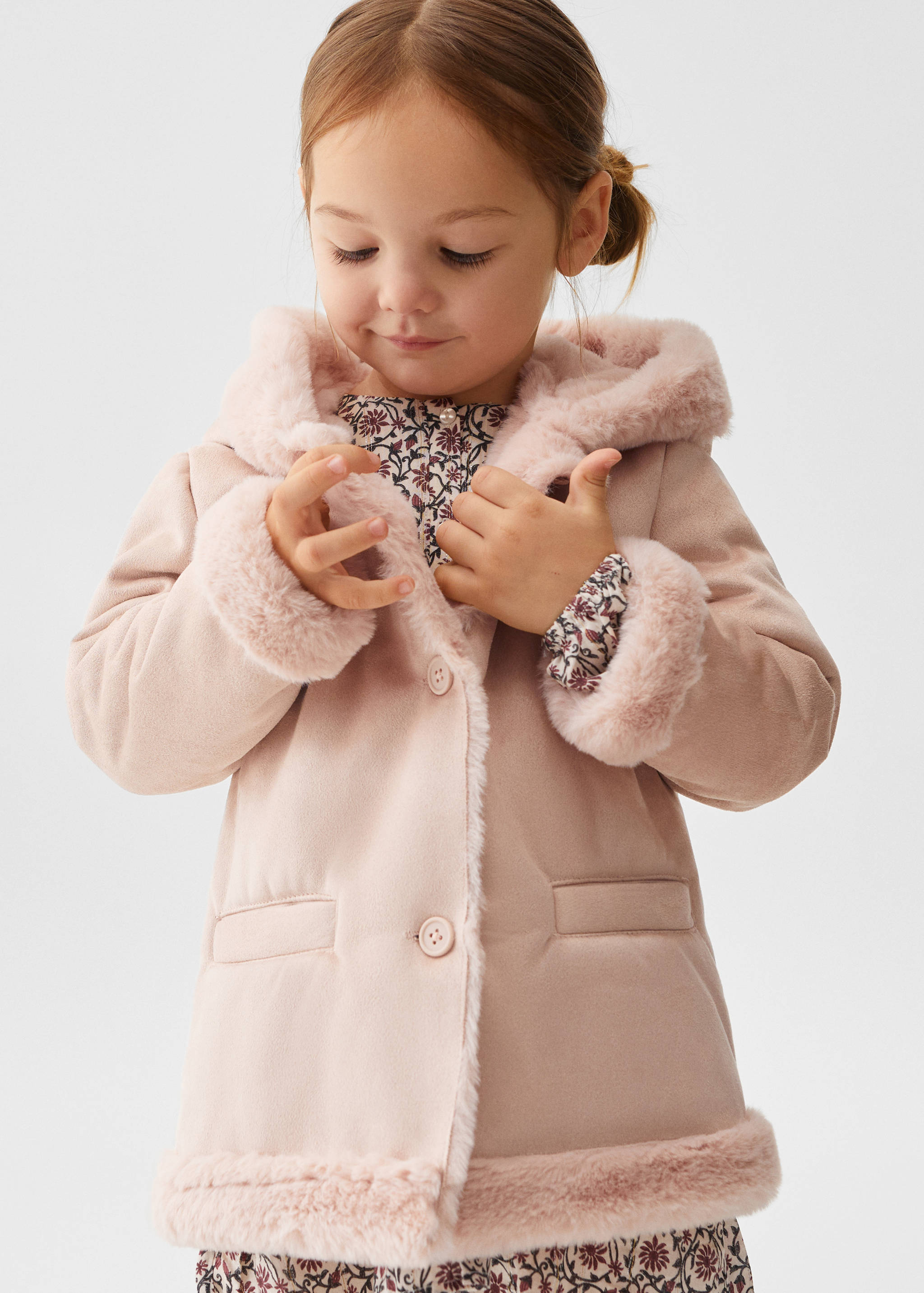 Coat with shearling-effect lining - Medium plane