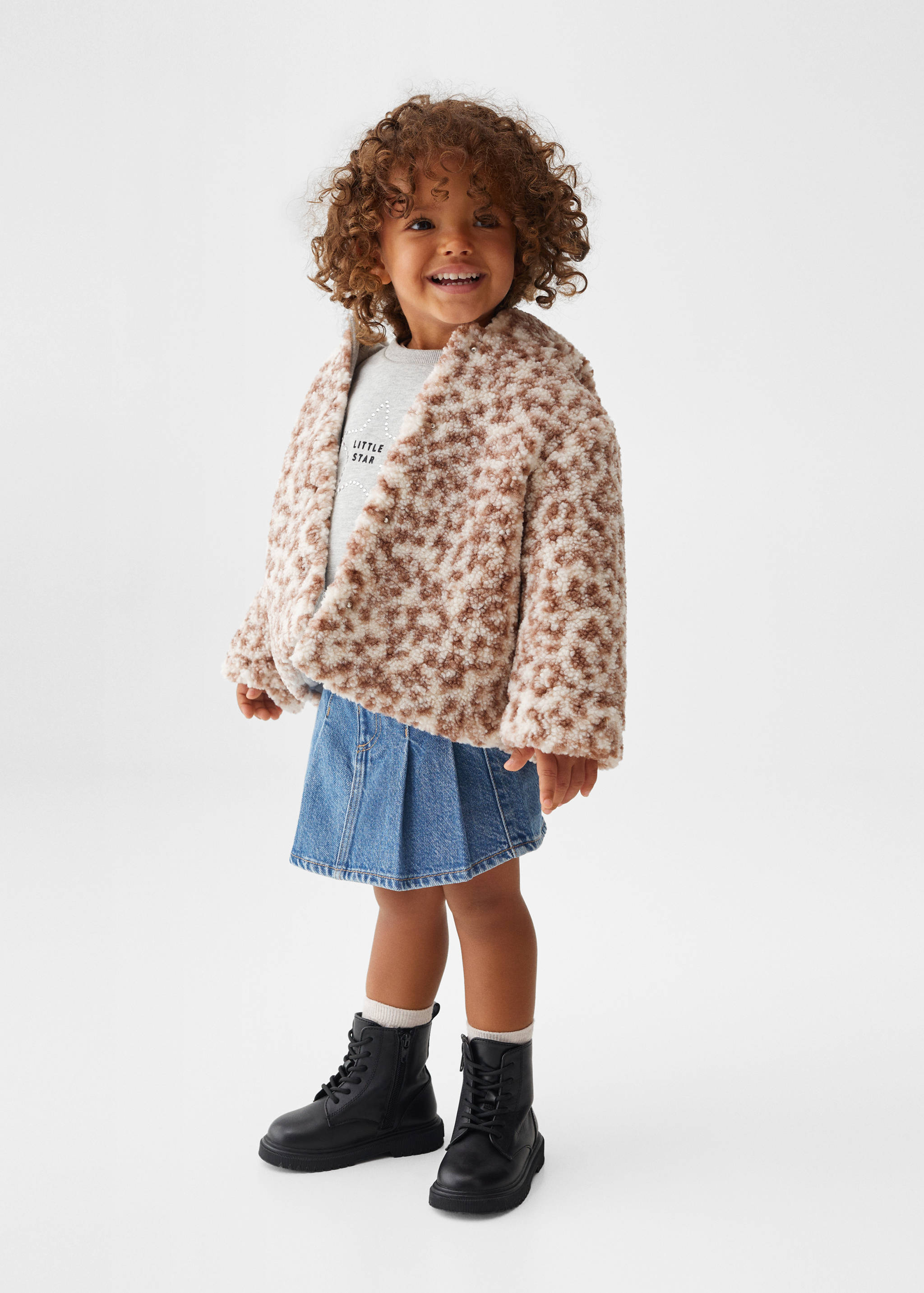 Shearlingmantel mit Kapuze - Allgemeine Ansicht