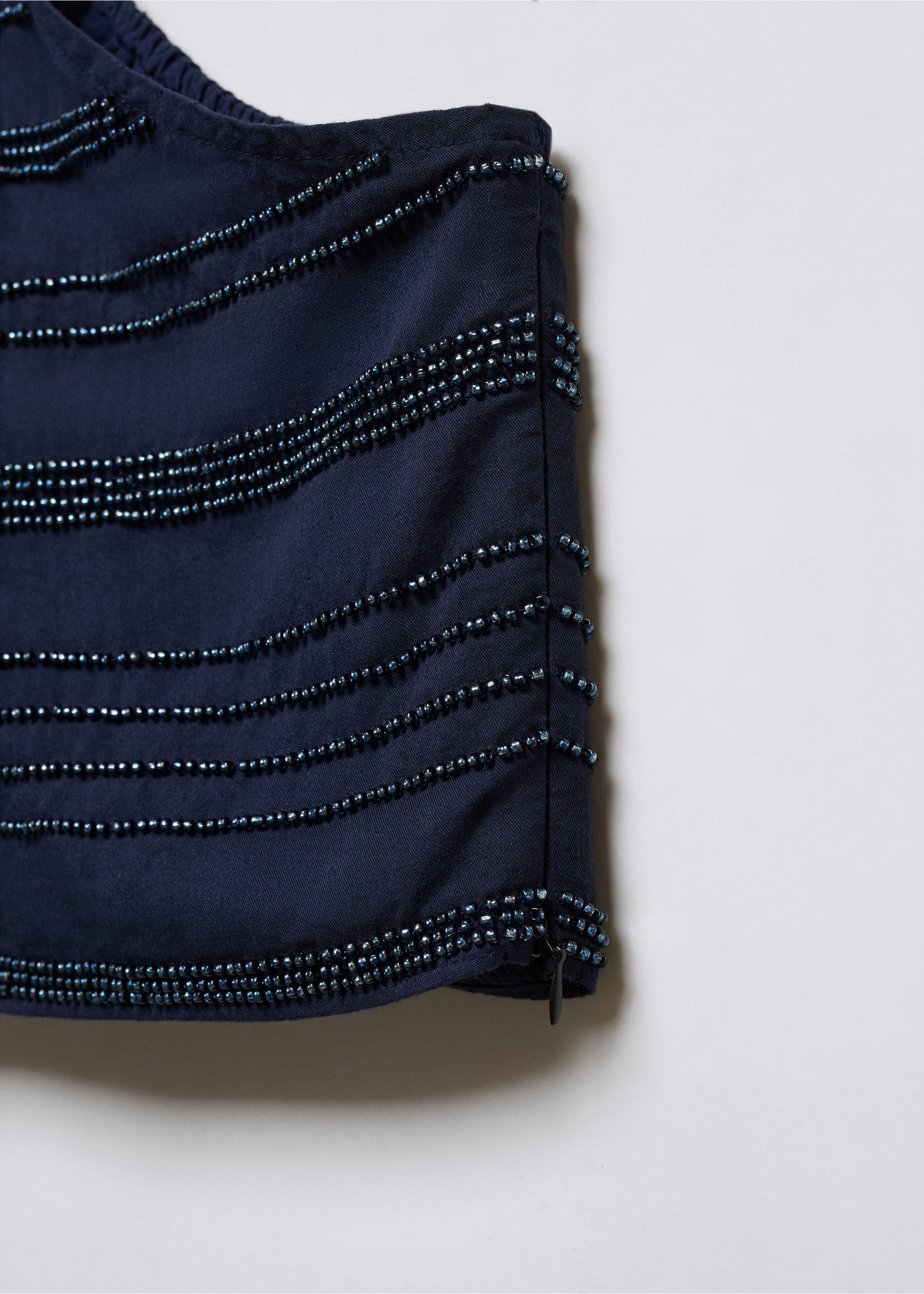 Top asymétrique perles - Détail de l'article 8, Bleu marine. Ref: 57014770-00.