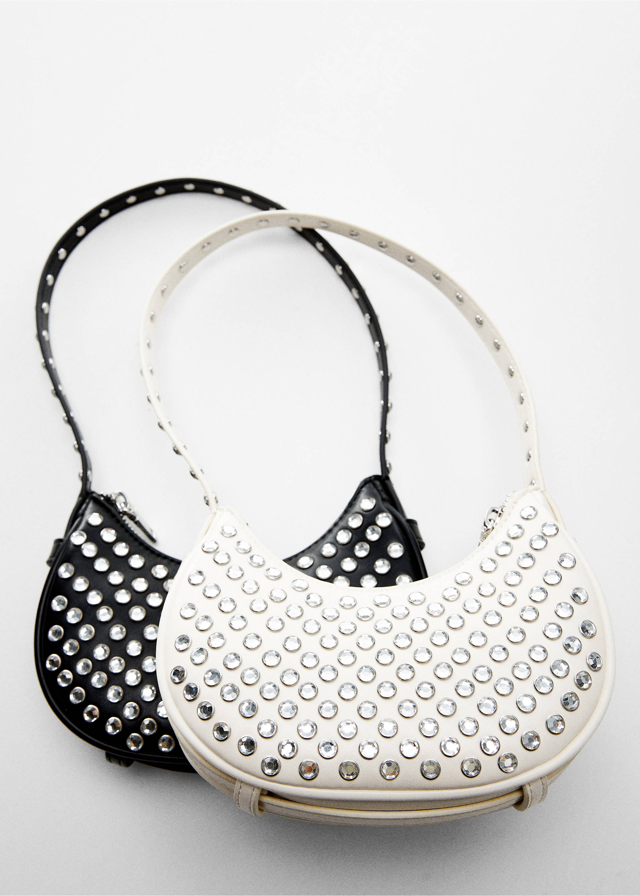 Studded shoulder bag - Details of the article 5, White. Ref: 57014778-00.